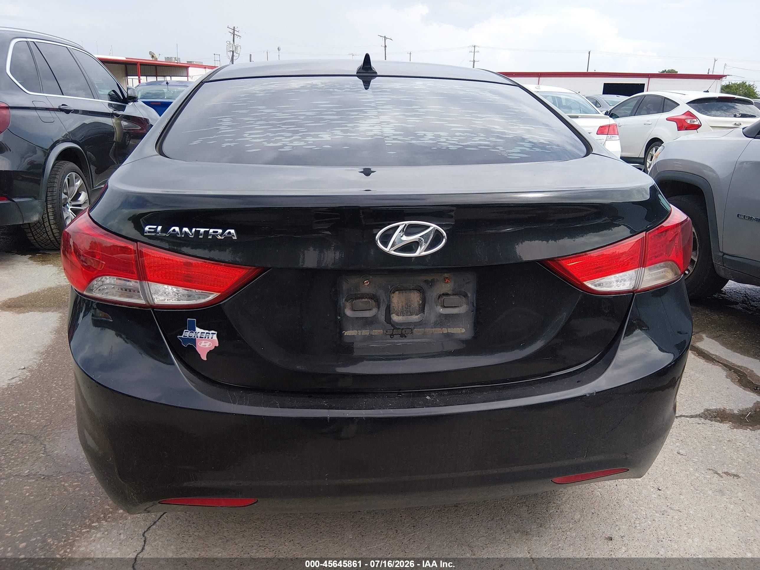 2013 Hyundai Elantra Gls Black vin: KMHDH4AE8DU855888