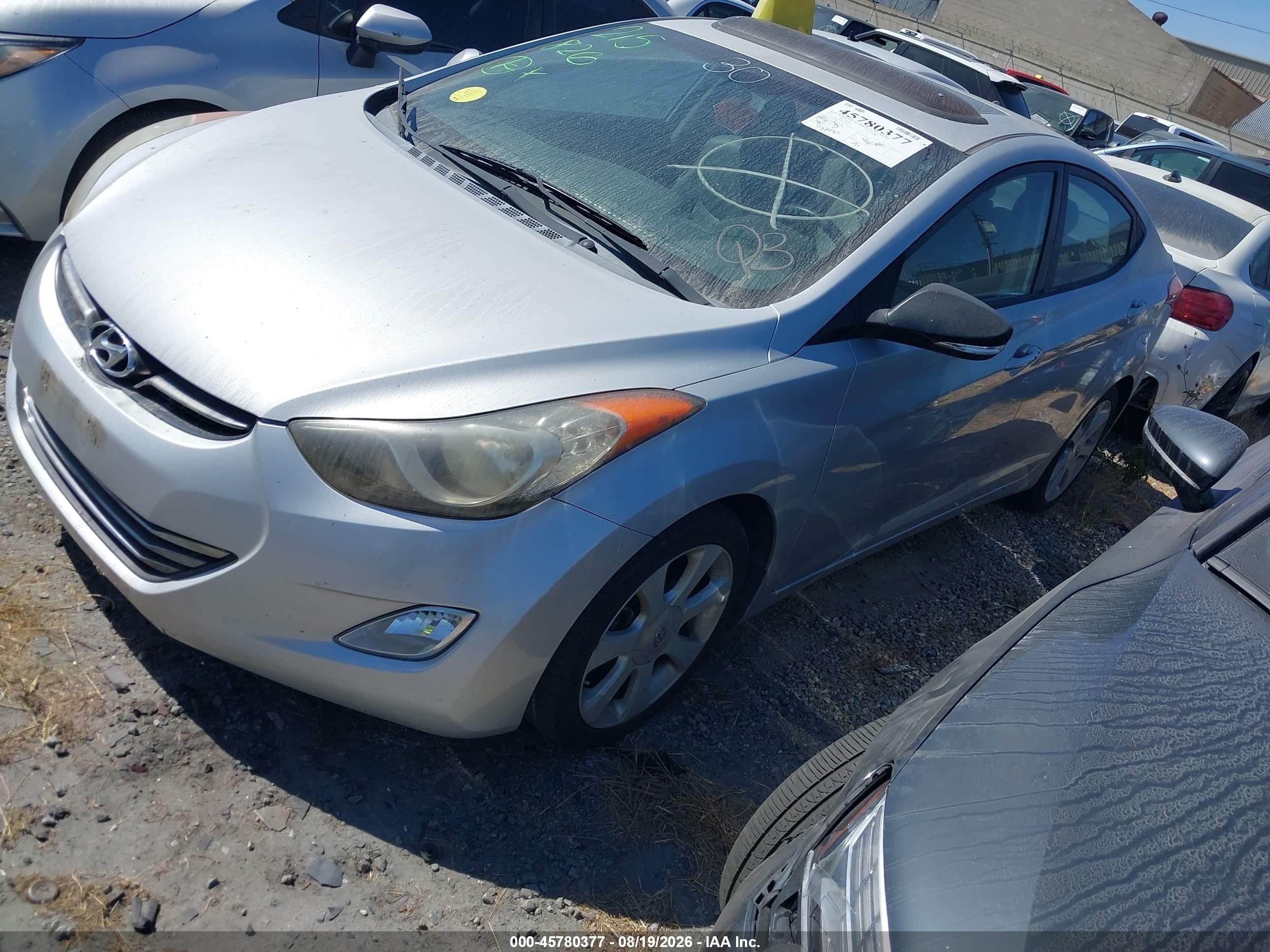 2013 Hyundai Elantra Limited Silver vin: KMHDH4AE8DU919623