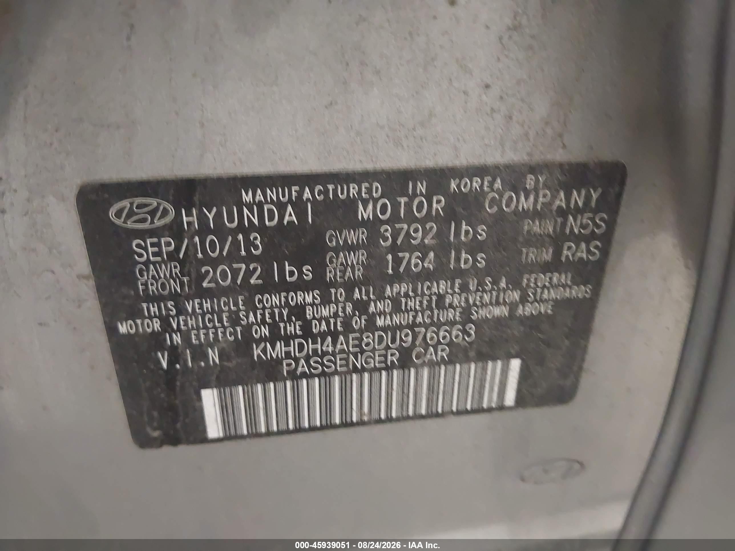 2013 Hyundai Elantra Gls Silver vin: KMHDH4AE8DU976663