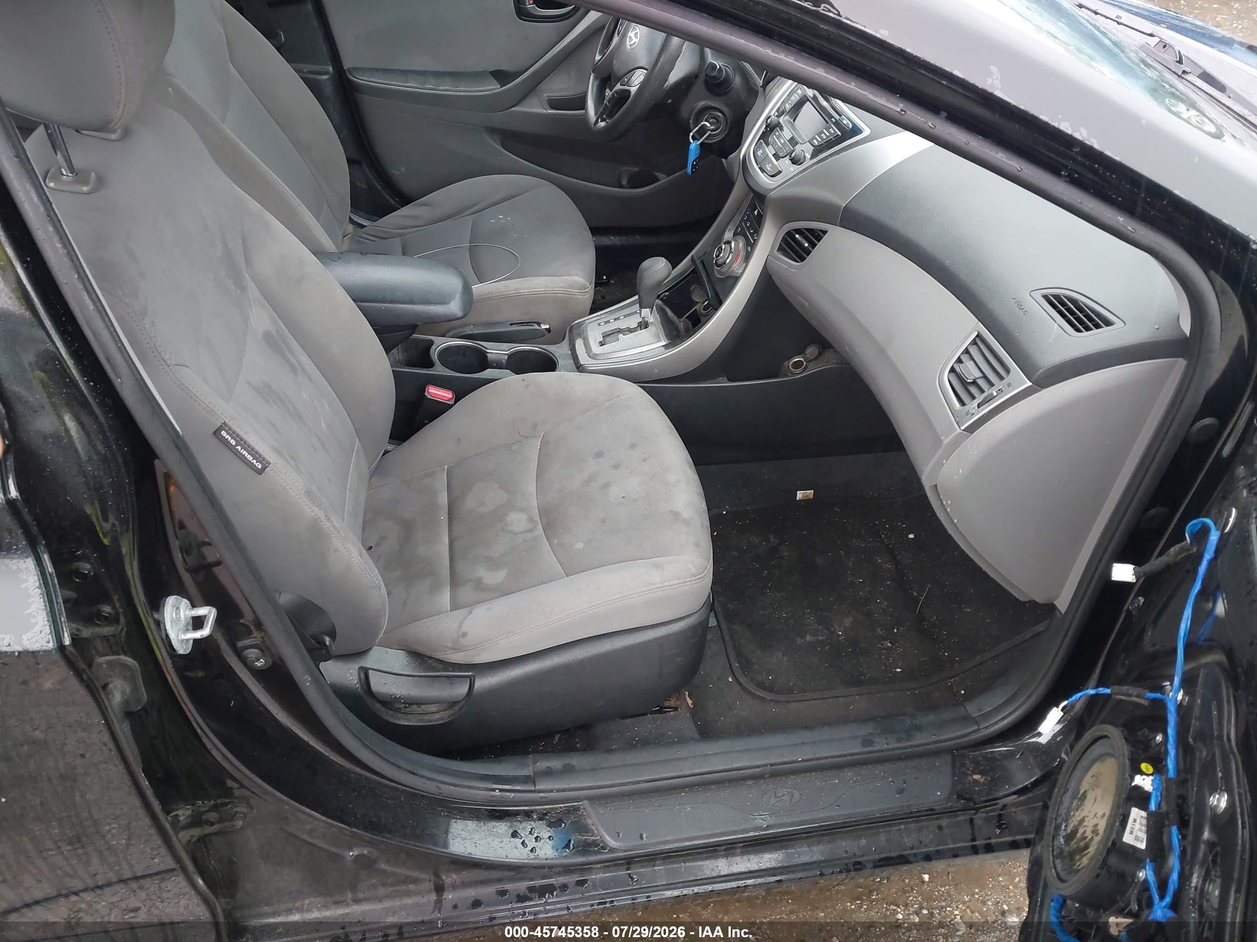2013 Hyundai Elantra Gls Black vin: KMHDH4AE8DU997433