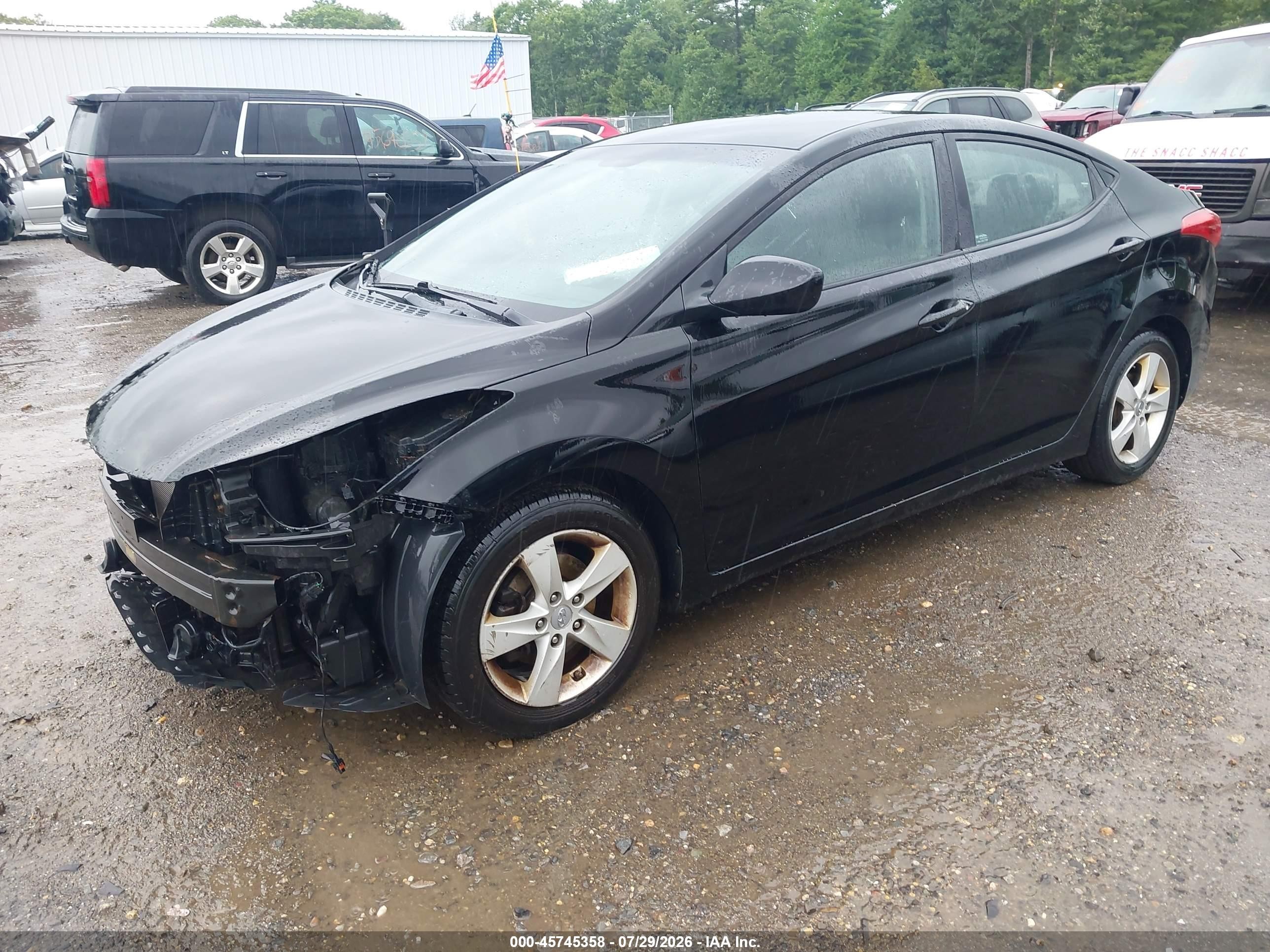 2013 Hyundai Elantra Gls Black vin: KMHDH4AE8DU997433