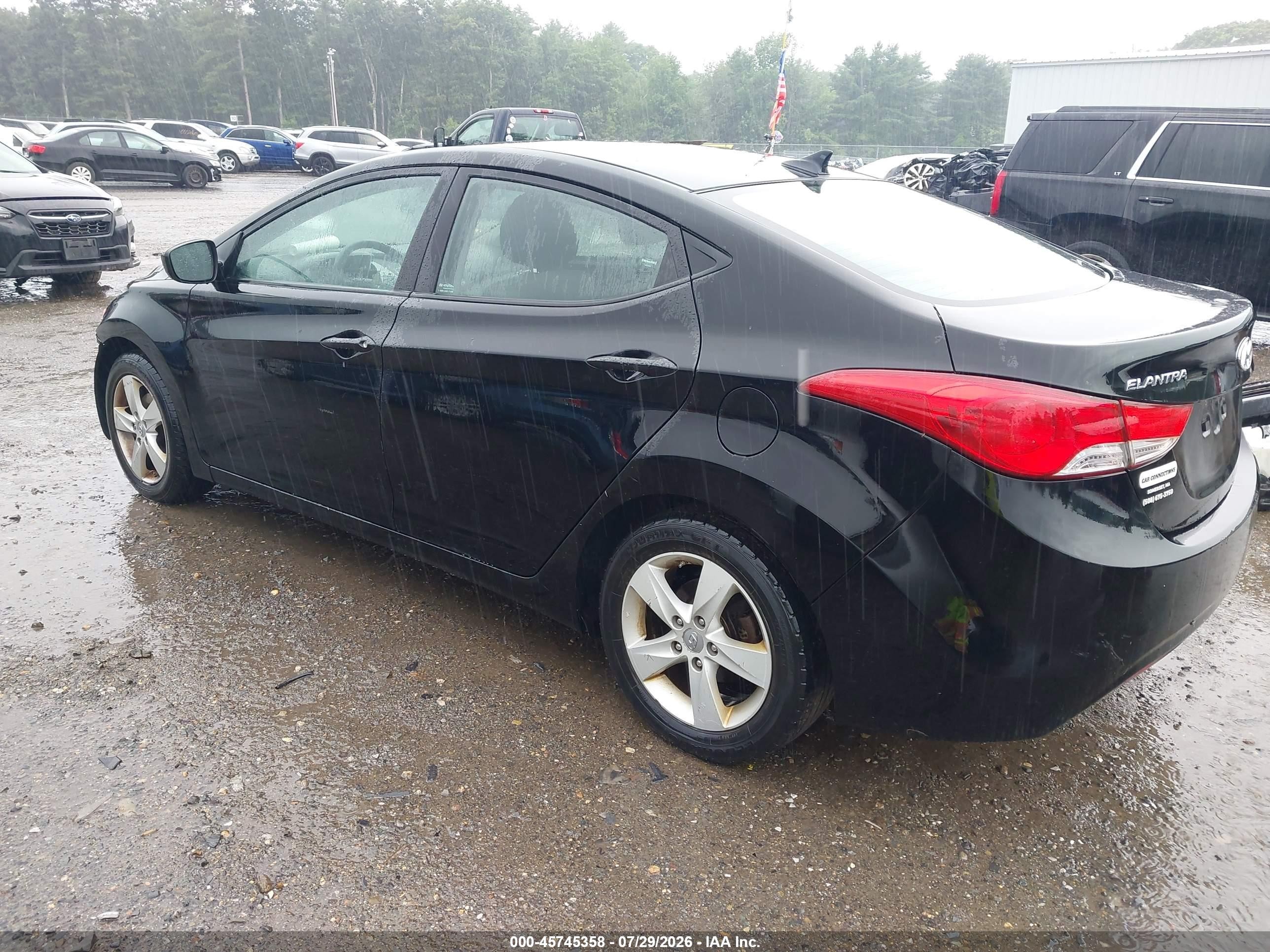 2013 Hyundai Elantra Gls Black vin: KMHDH4AE8DU997433