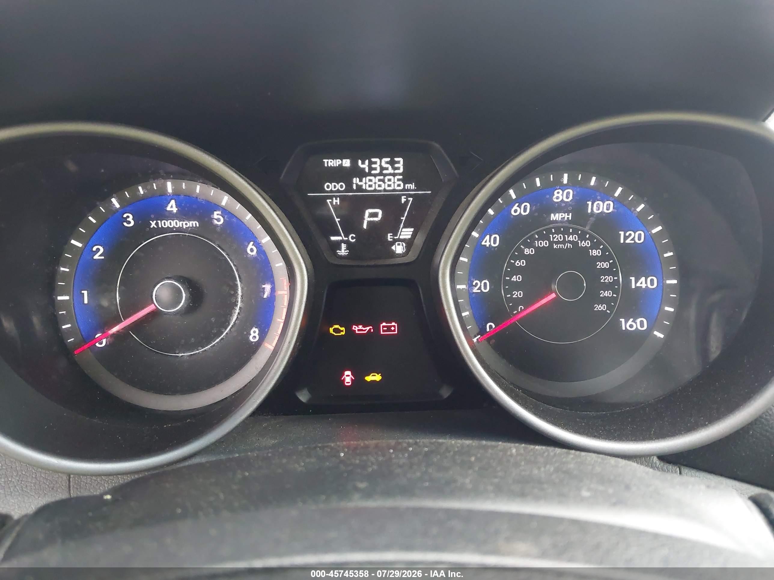 2013 Hyundai Elantra Gls Black vin: KMHDH4AE8DU997433