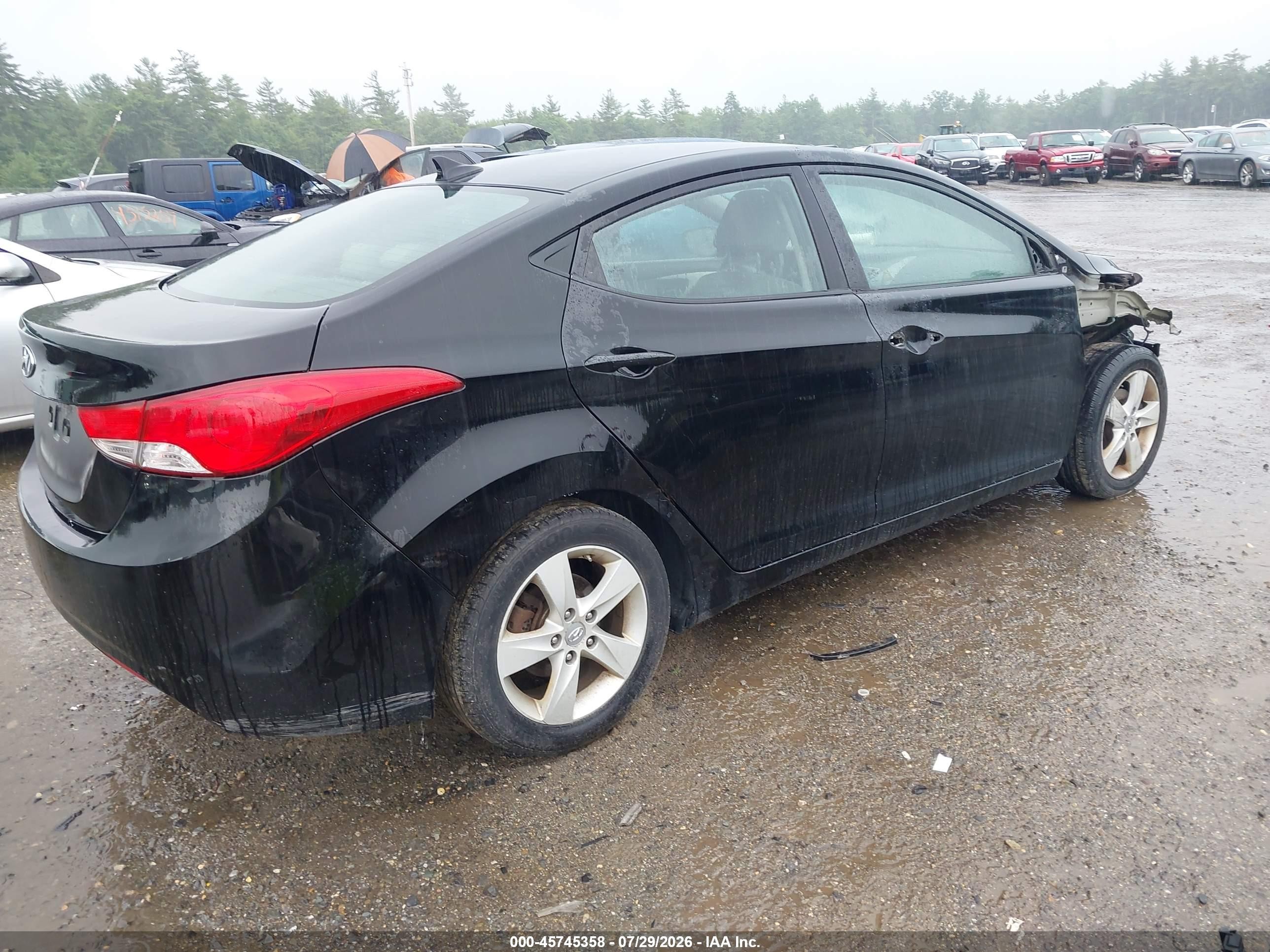 2013 Hyundai Elantra Gls Black vin: KMHDH4AE8DU997433