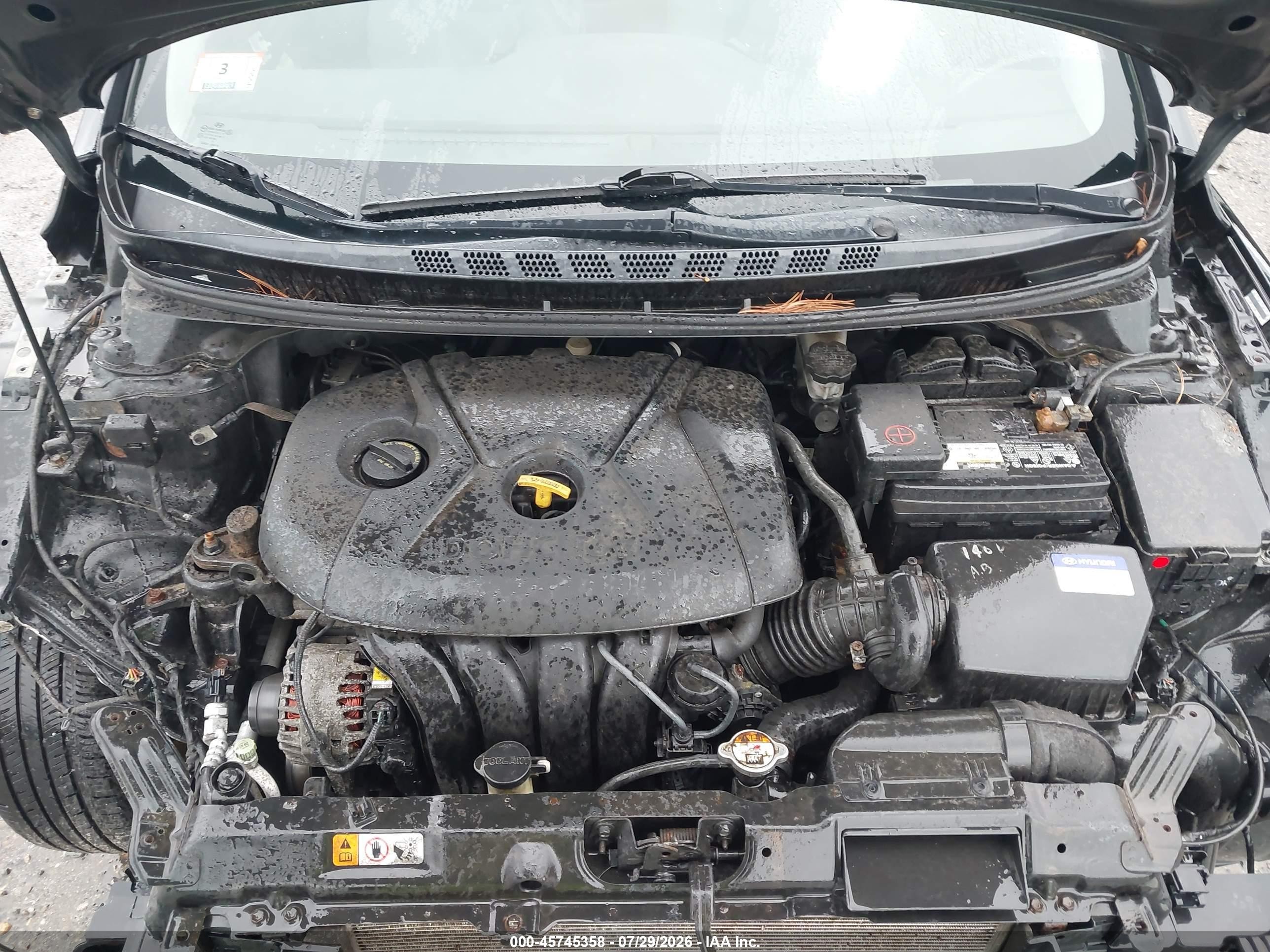 2013 Hyundai Elantra Gls Black vin: KMHDH4AE8DU997433