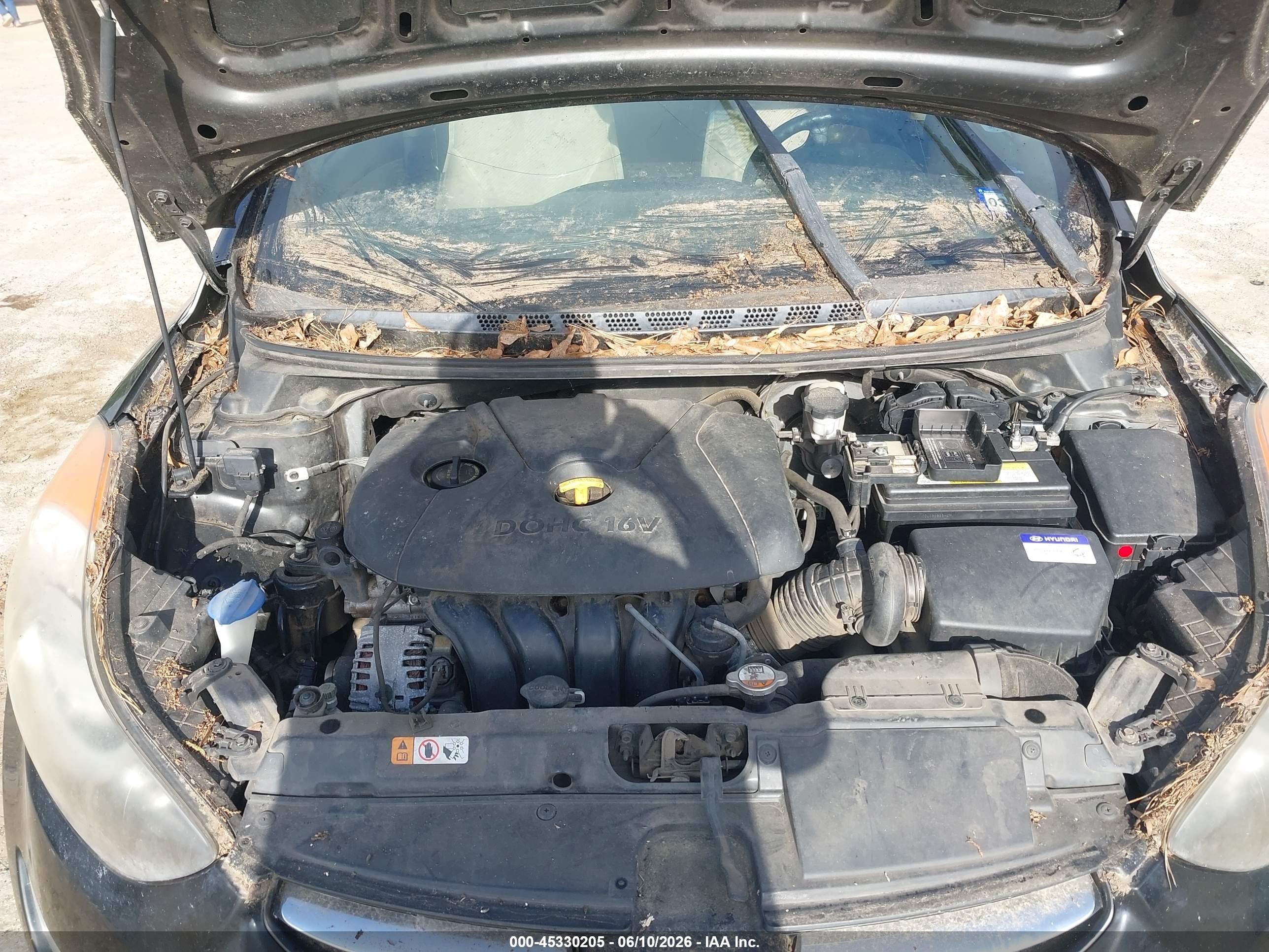2013 Hyundai Elantra Gls Black vin: KMHDH4AE8DU999957