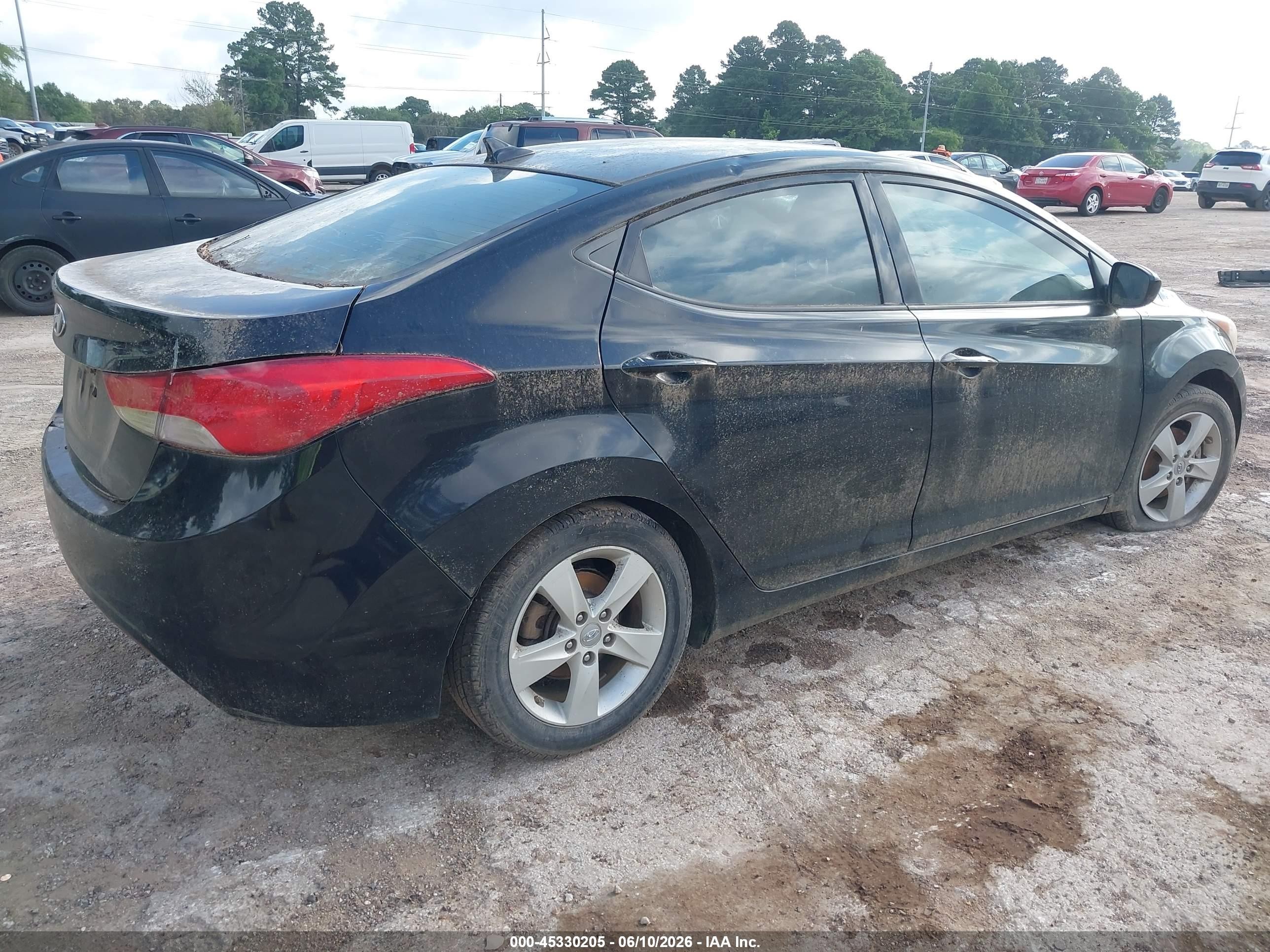 2013 Hyundai Elantra Gls Black vin: KMHDH4AE8DU999957