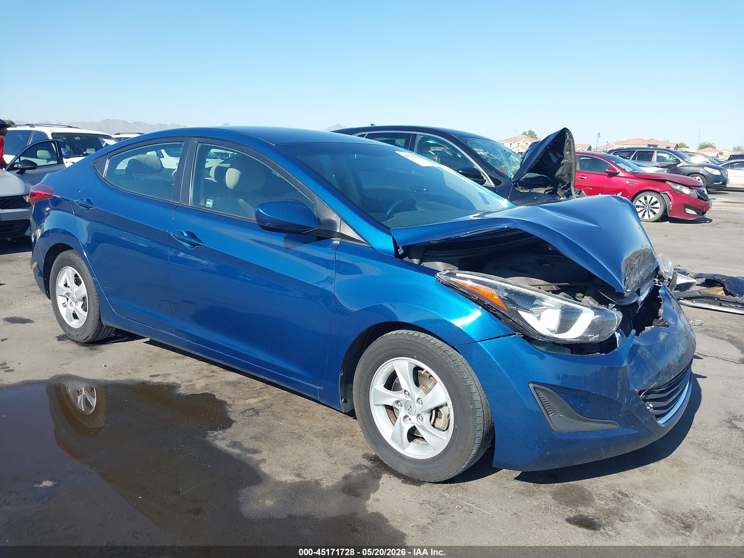 2014 Hyundai Elantra Se Blue vin: KMHDH4AE8EU056386