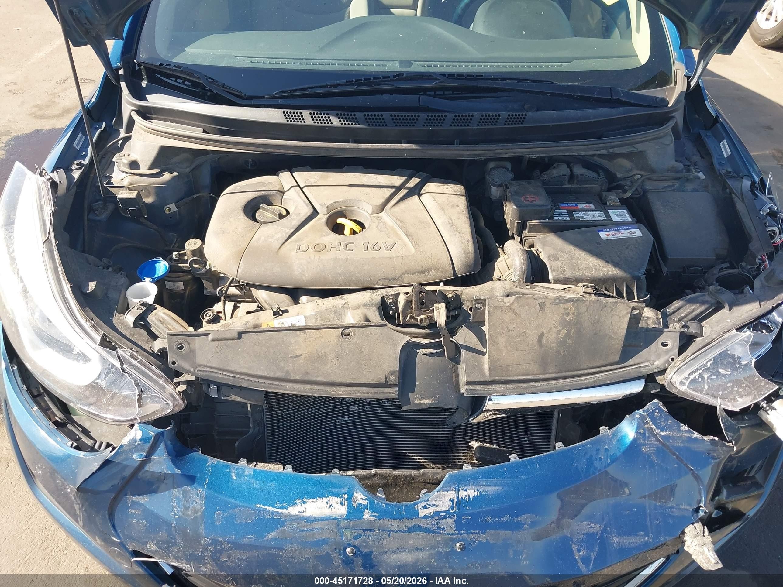 2014 Hyundai Elantra Se Blue vin: KMHDH4AE8EU056386