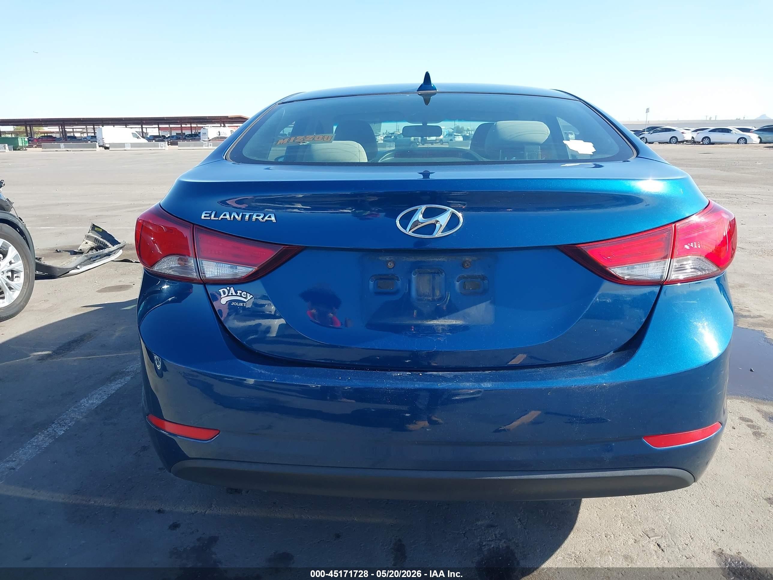2014 Hyundai Elantra Se Blue vin: KMHDH4AE8EU056386