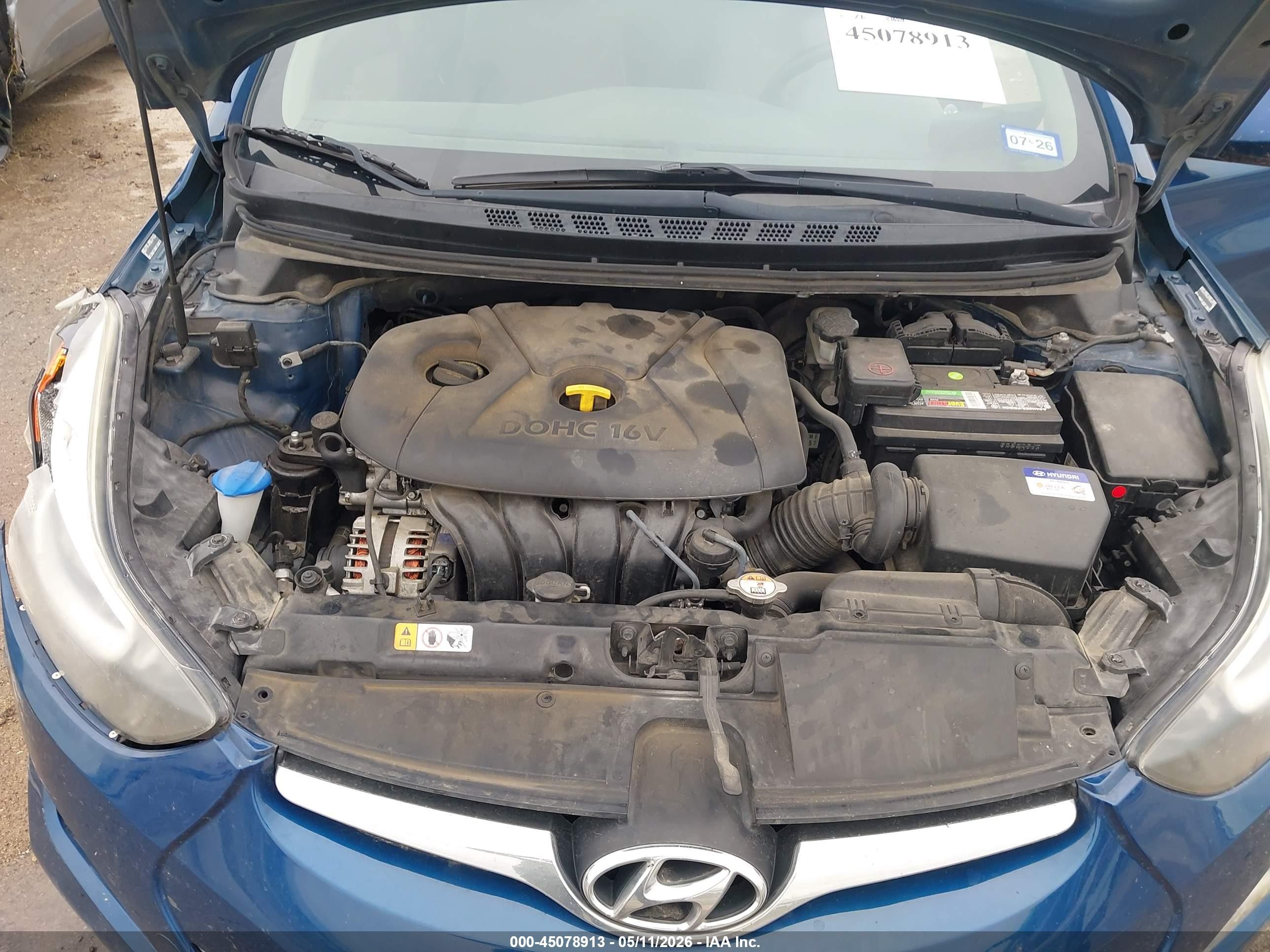 2014 Hyundai Elantra Se Синий vin: KMHDH4AE8EU085631