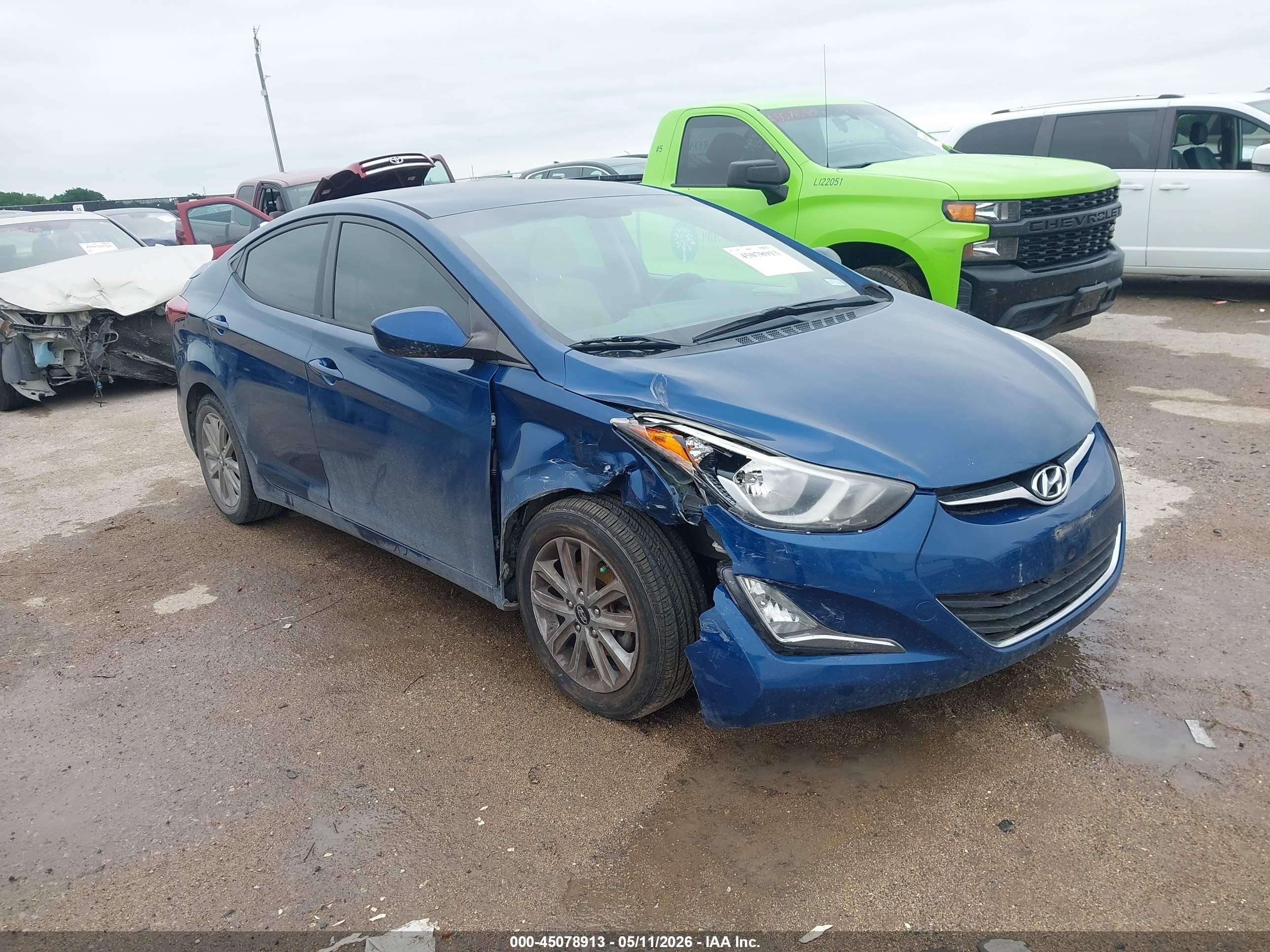 2014 Hyundai Elantra Se Blue vin: KMHDH4AE8EU085631
