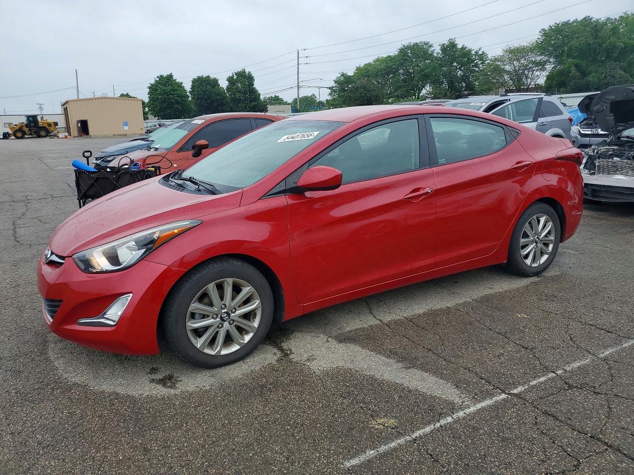 2014 Hyundai Elantra Se Red vin: KMHDH4AE8EU154236