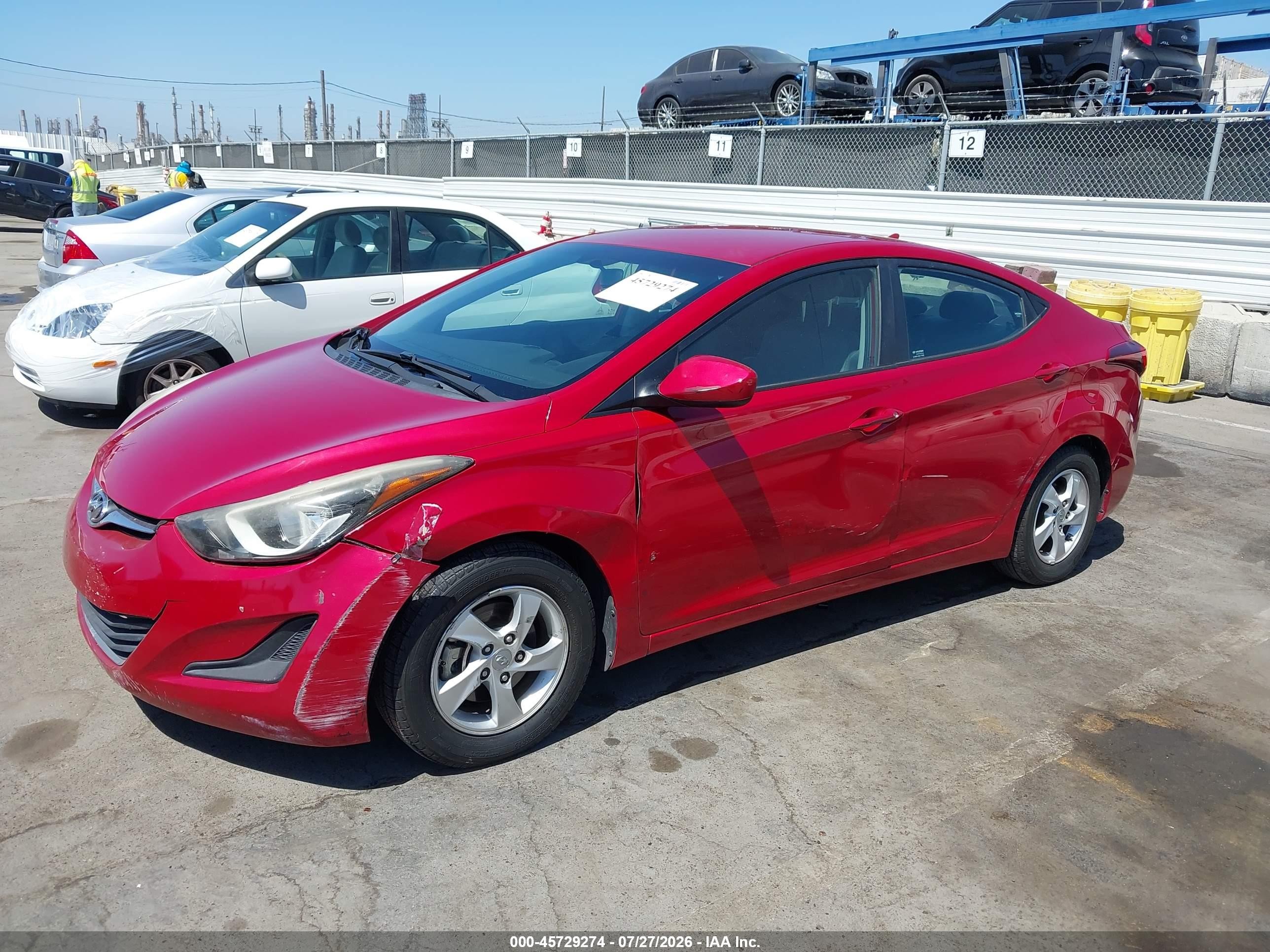 2014 Hyundai Elantra Se Red vin: KMHDH4AE8EU161090