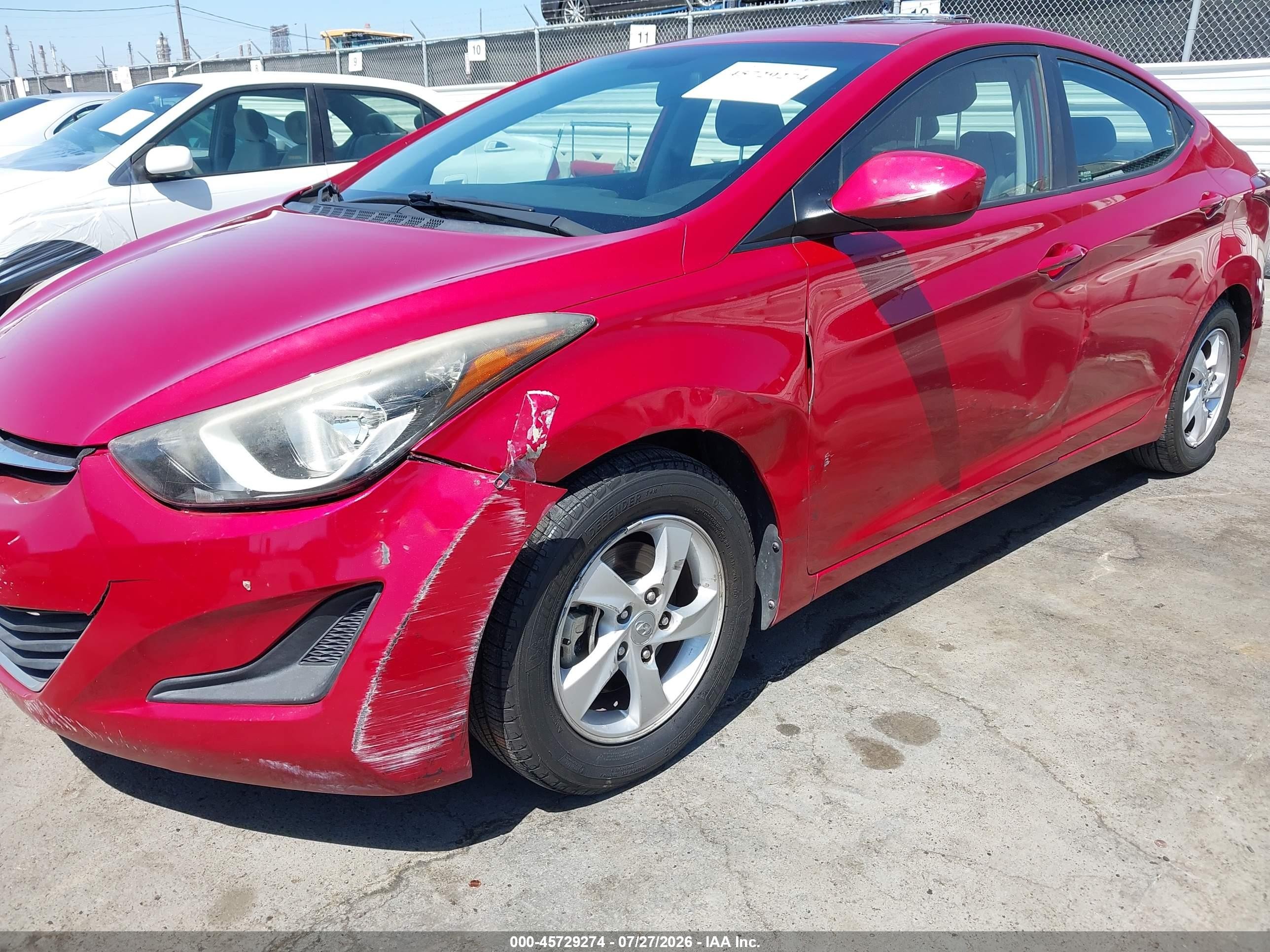 2014 Hyundai Elantra Se Red vin: KMHDH4AE8EU161090