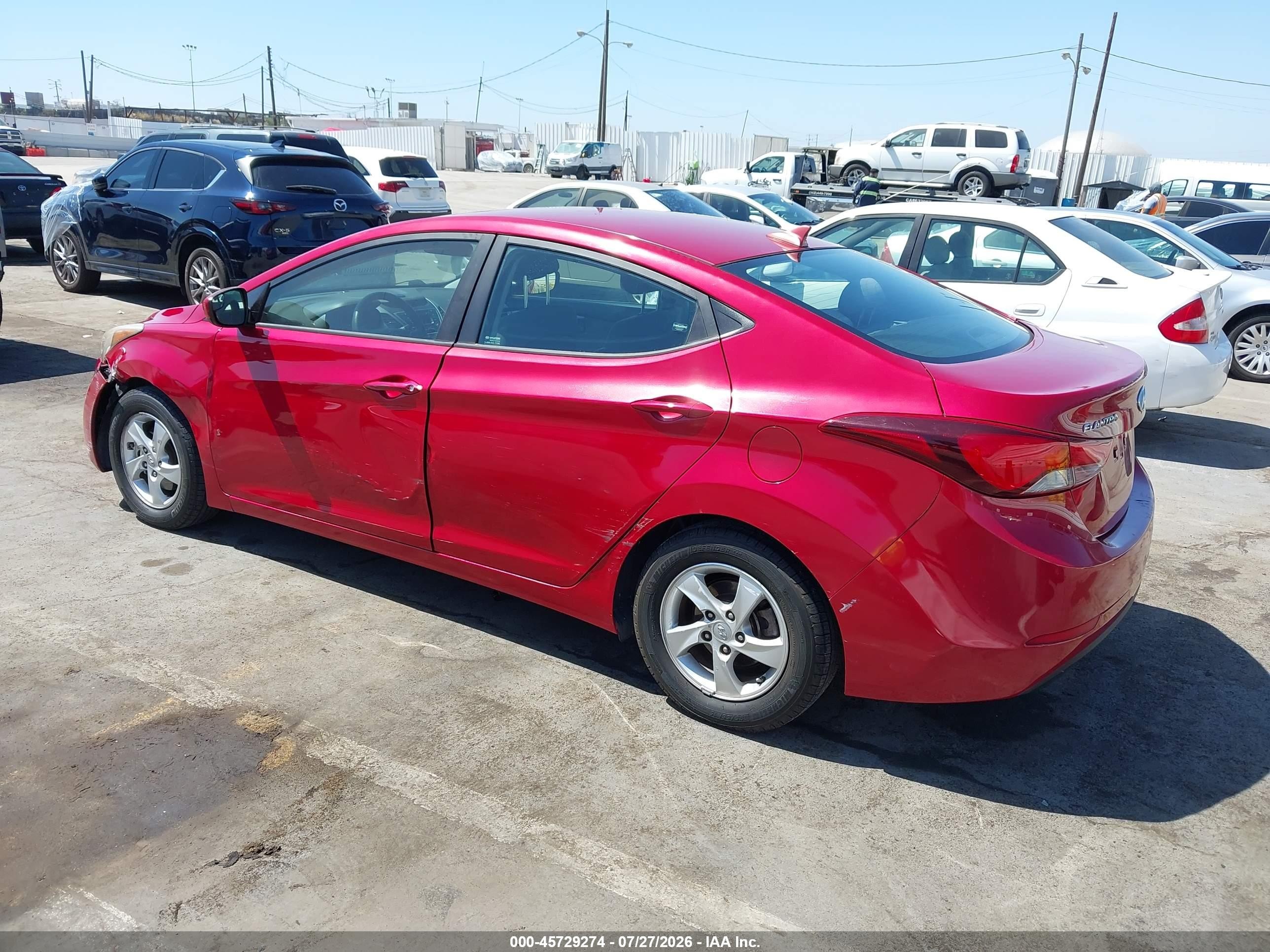 2014 Hyundai Elantra Se Red vin: KMHDH4AE8EU161090