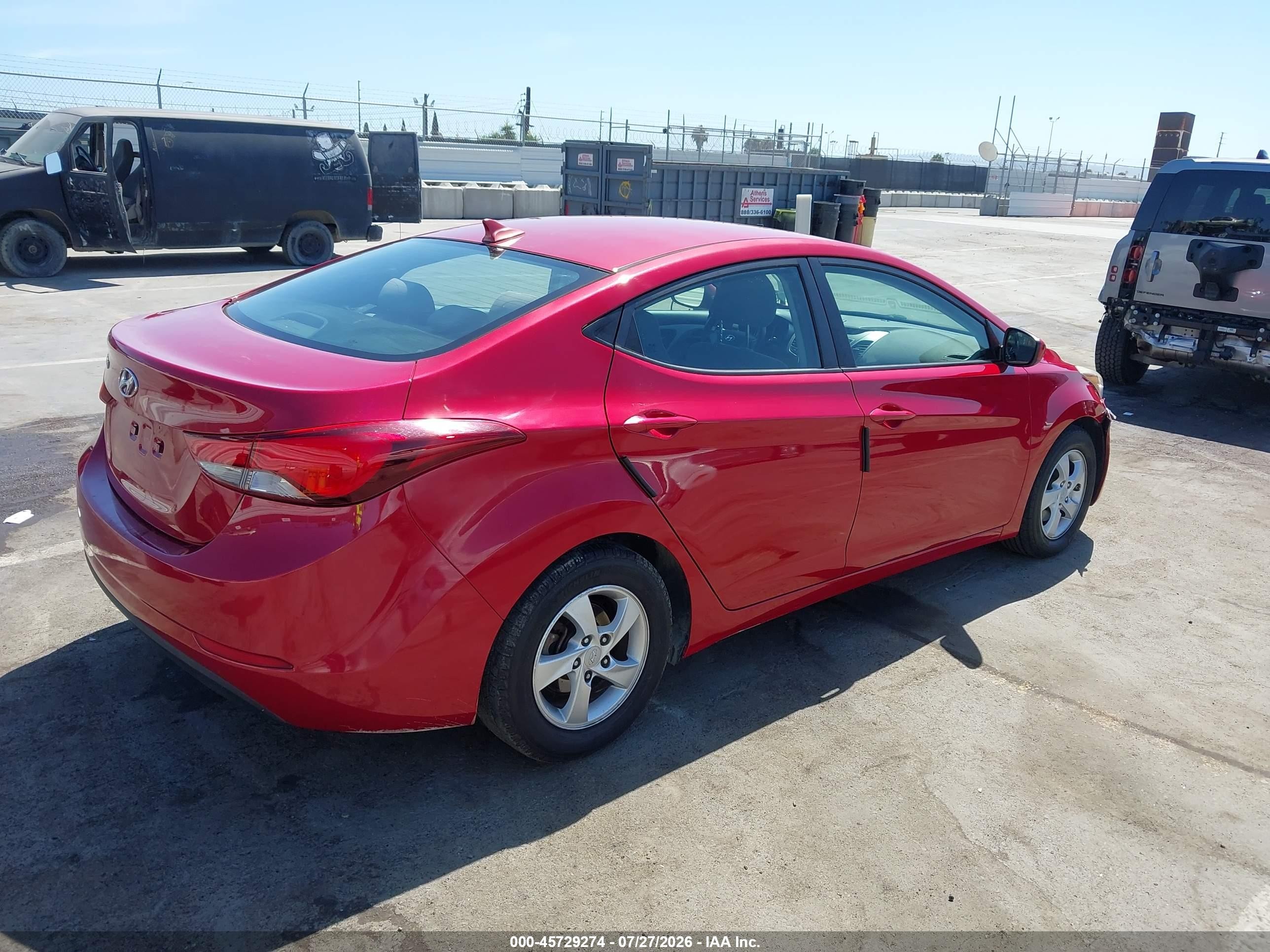 2014 Hyundai Elantra Se Red vin: KMHDH4AE8EU161090
