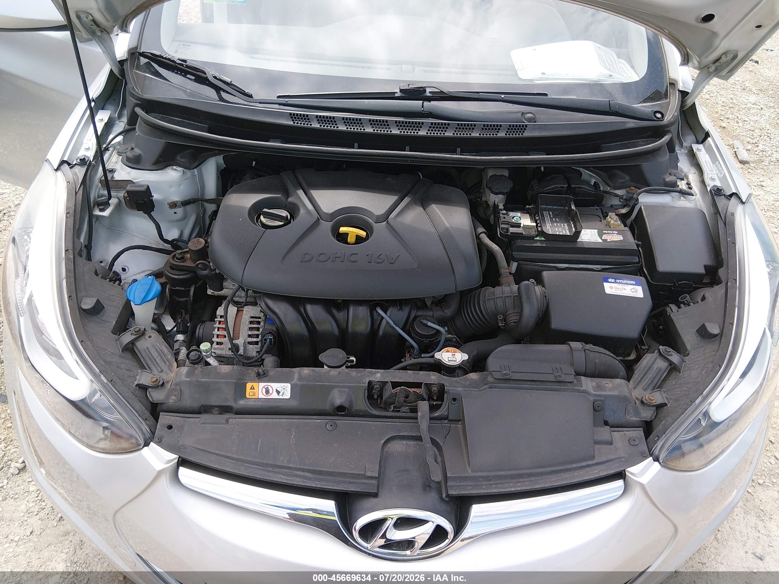 2014 Hyundai Elantra Se Silver vin: KMHDH4AE8EU176527
