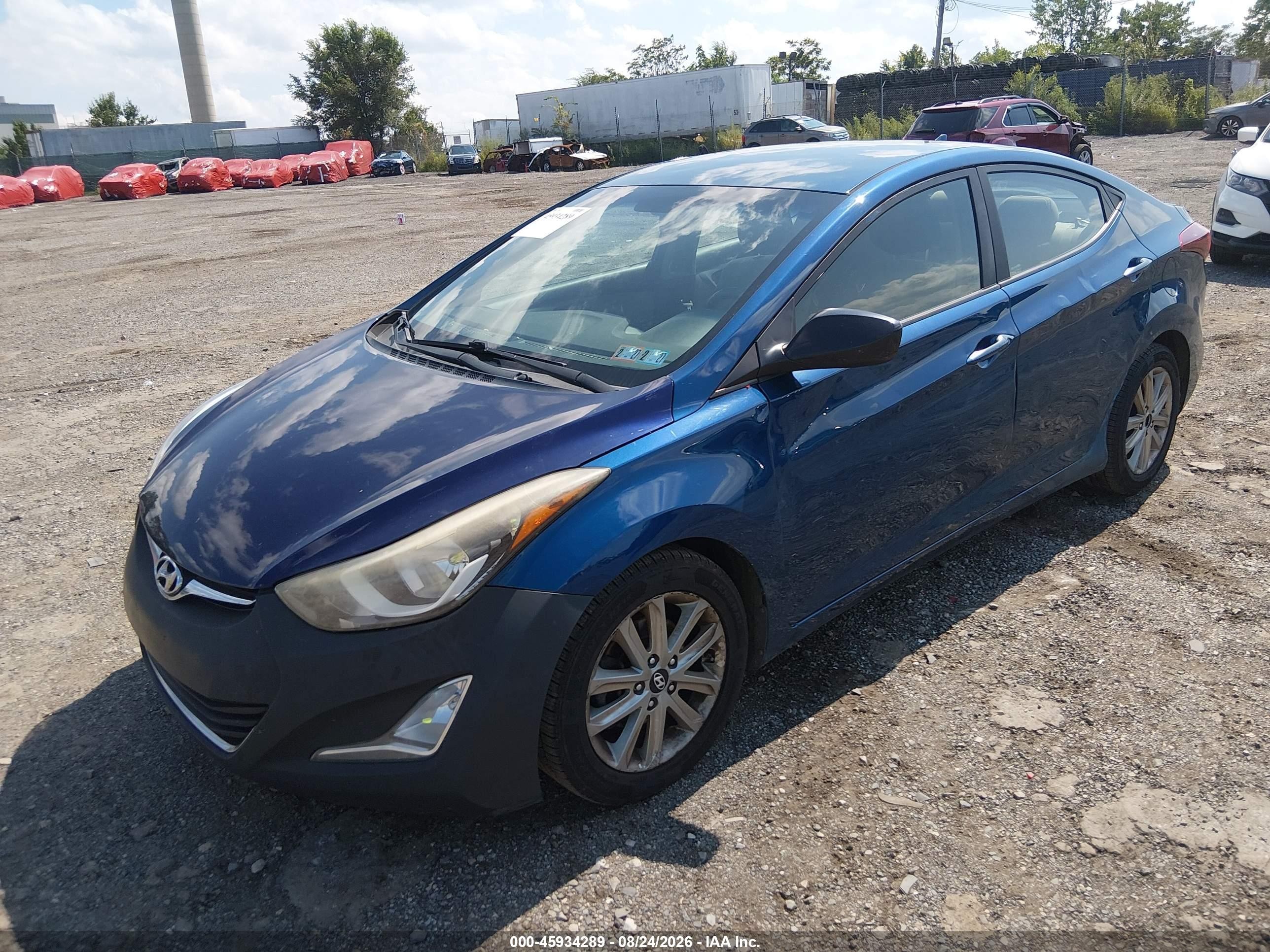 2014 Hyundai Elantra Se Синий vin: KMHDH4AE8EU178018