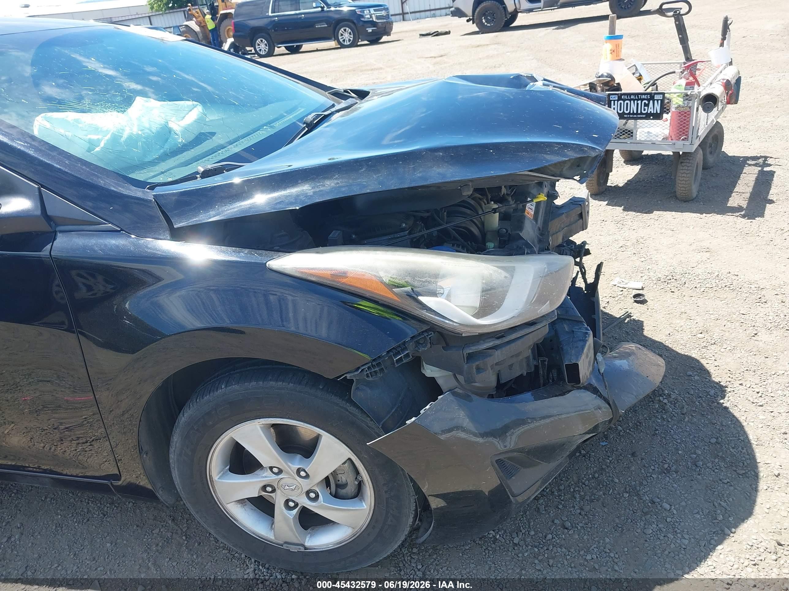2014 Hyundai Elantra Se Black vin: KMHDH4AE8EU208733