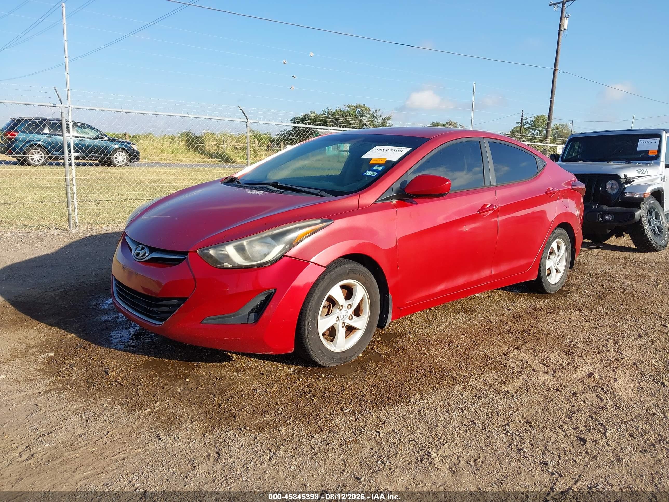 2014 Hyundai Elantra Se Red vin: KMHDH4AE8EU212328