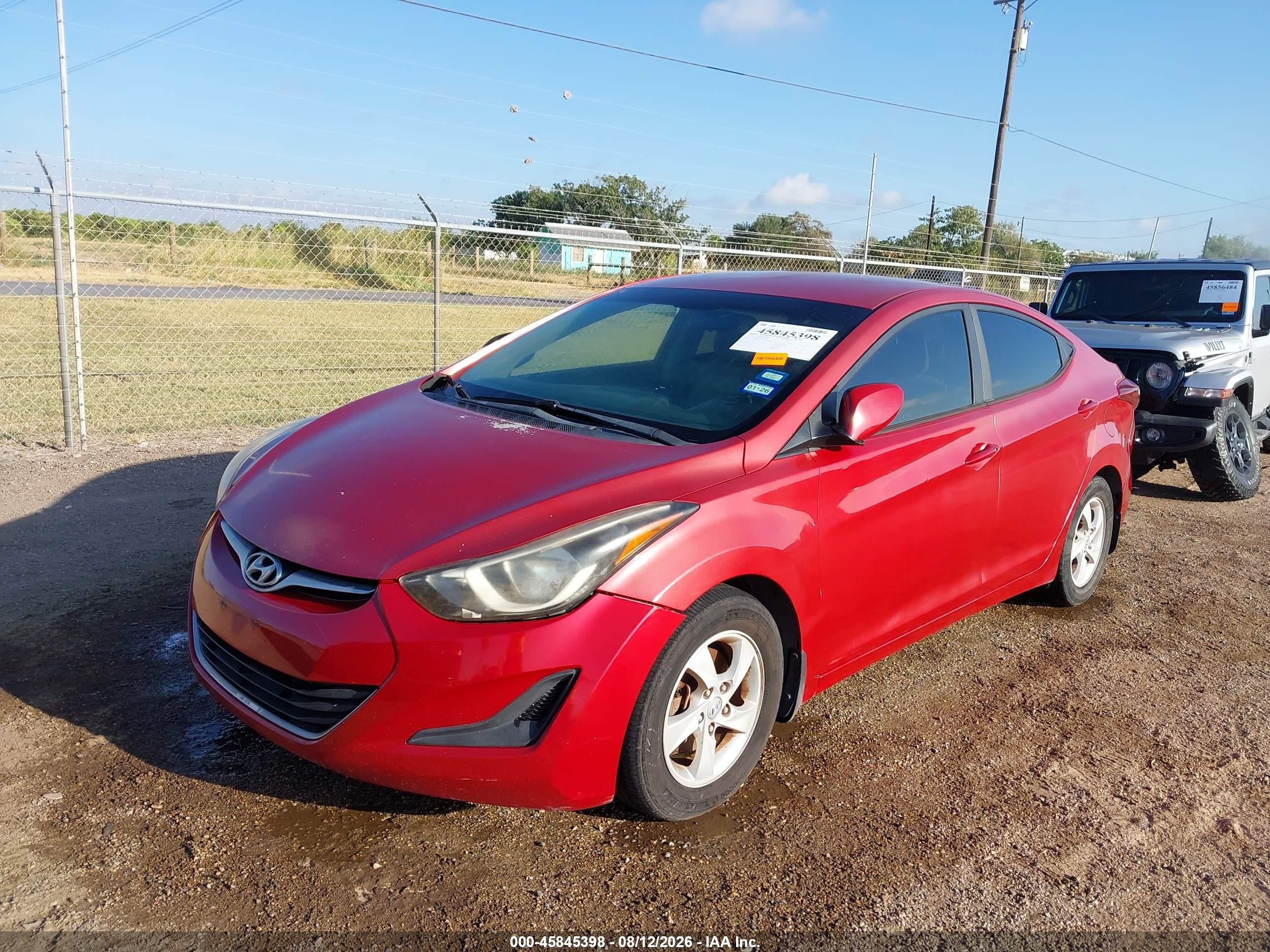 2014 Hyundai Elantra Se Red vin: KMHDH4AE8EU212328