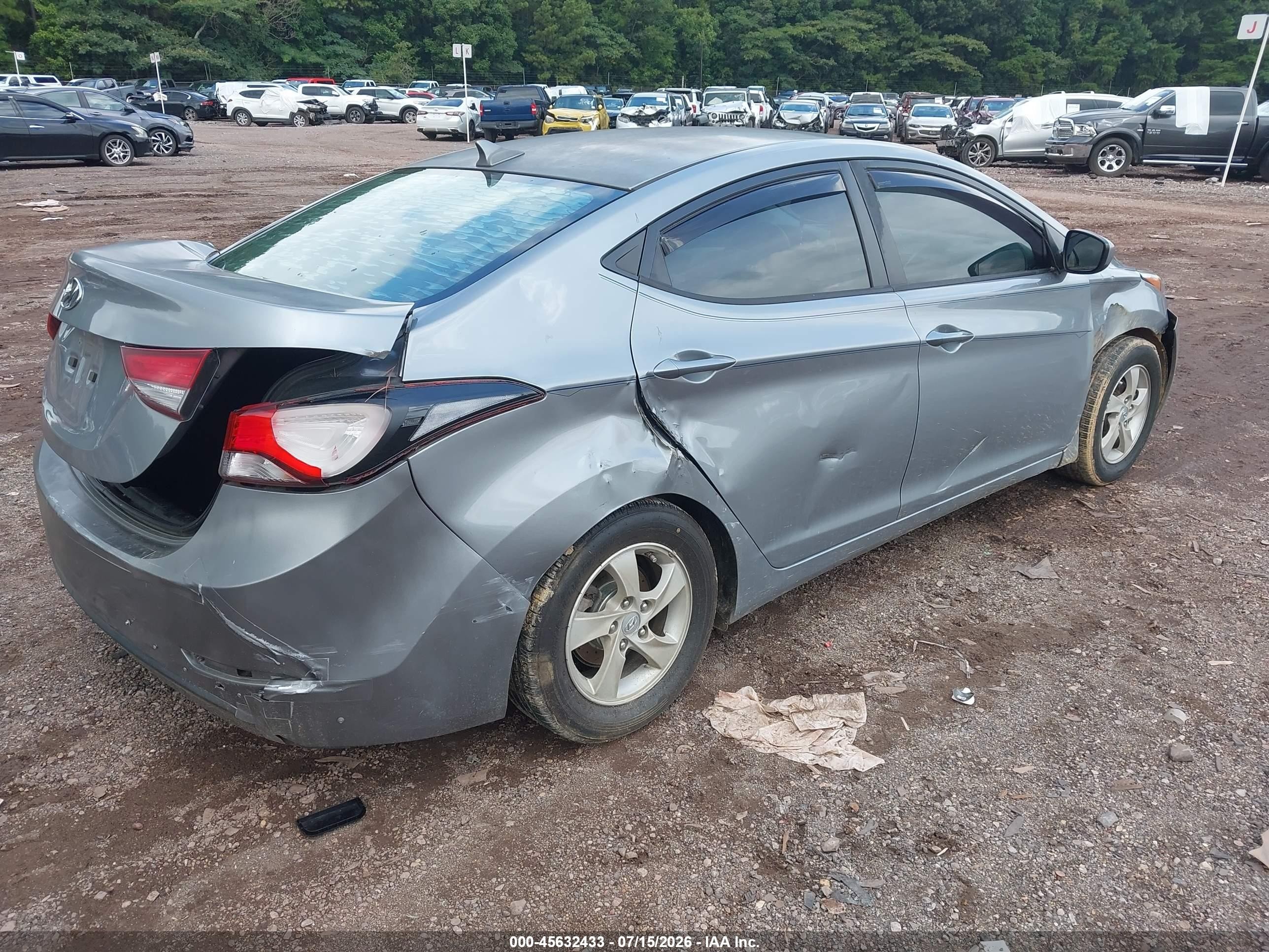 2015 Hyundai Elantra Se Gray vin: KMHDH4AE8FU252667
