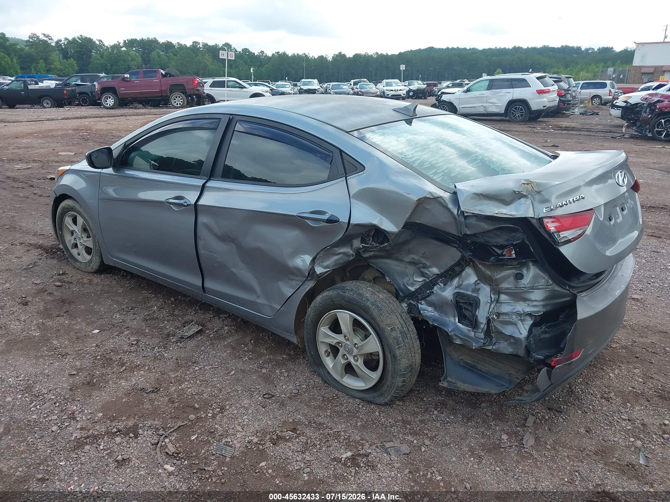 2015 Hyundai Elantra Se Gray vin: KMHDH4AE8FU252667