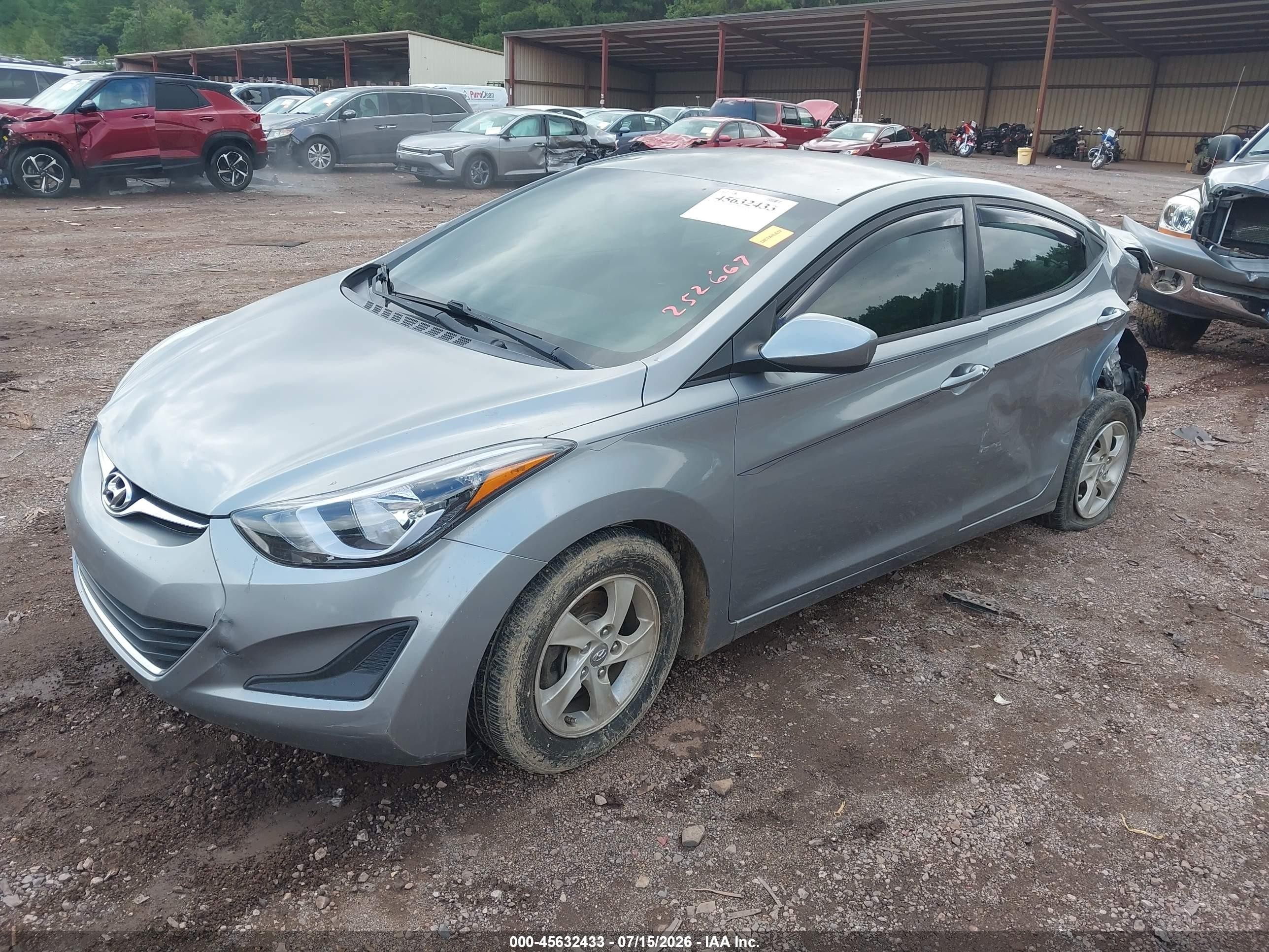 2015 Hyundai Elantra Se Gray vin: KMHDH4AE8FU252667