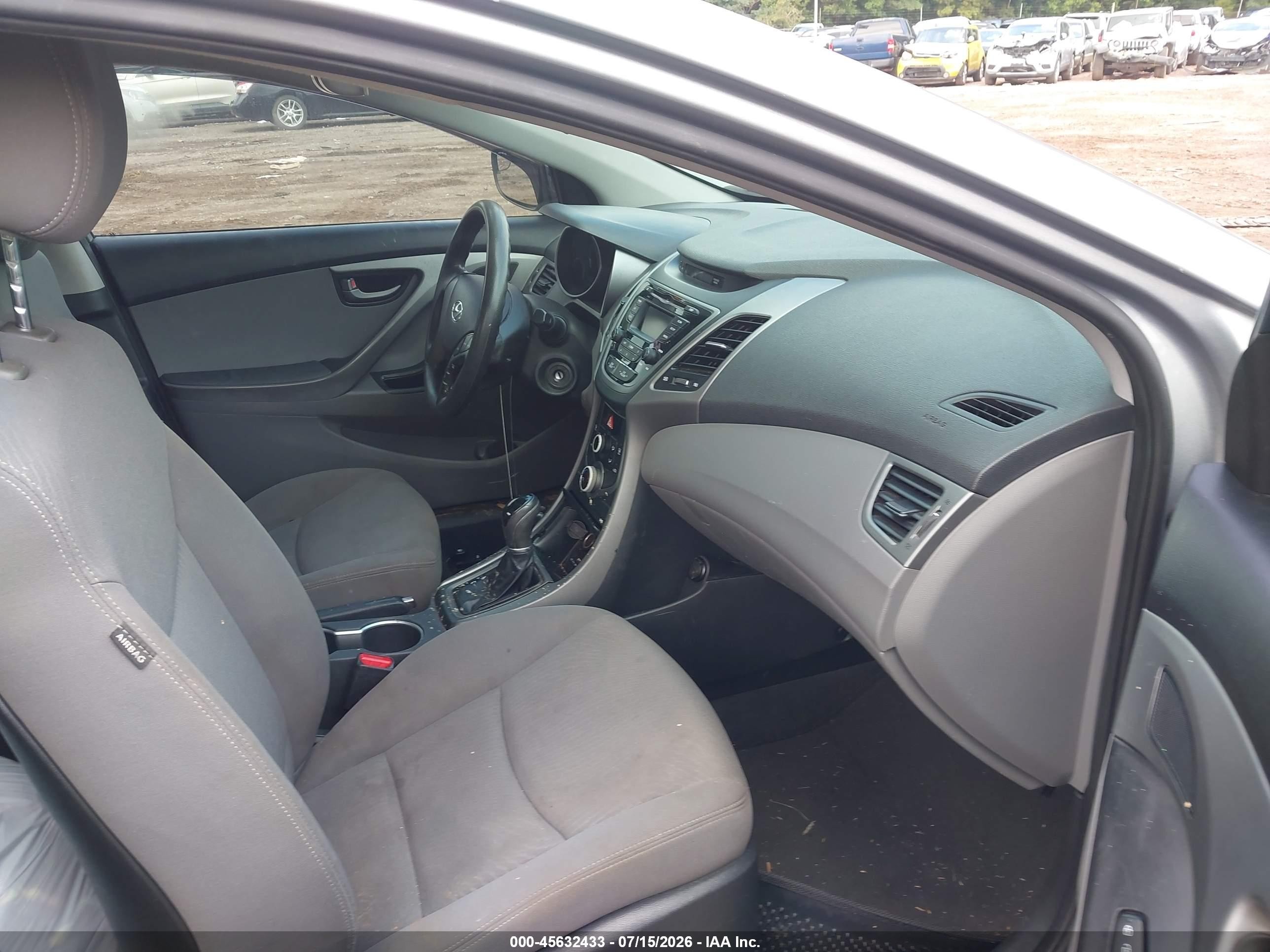 2015 Hyundai Elantra Se Gray vin: KMHDH4AE8FU252667