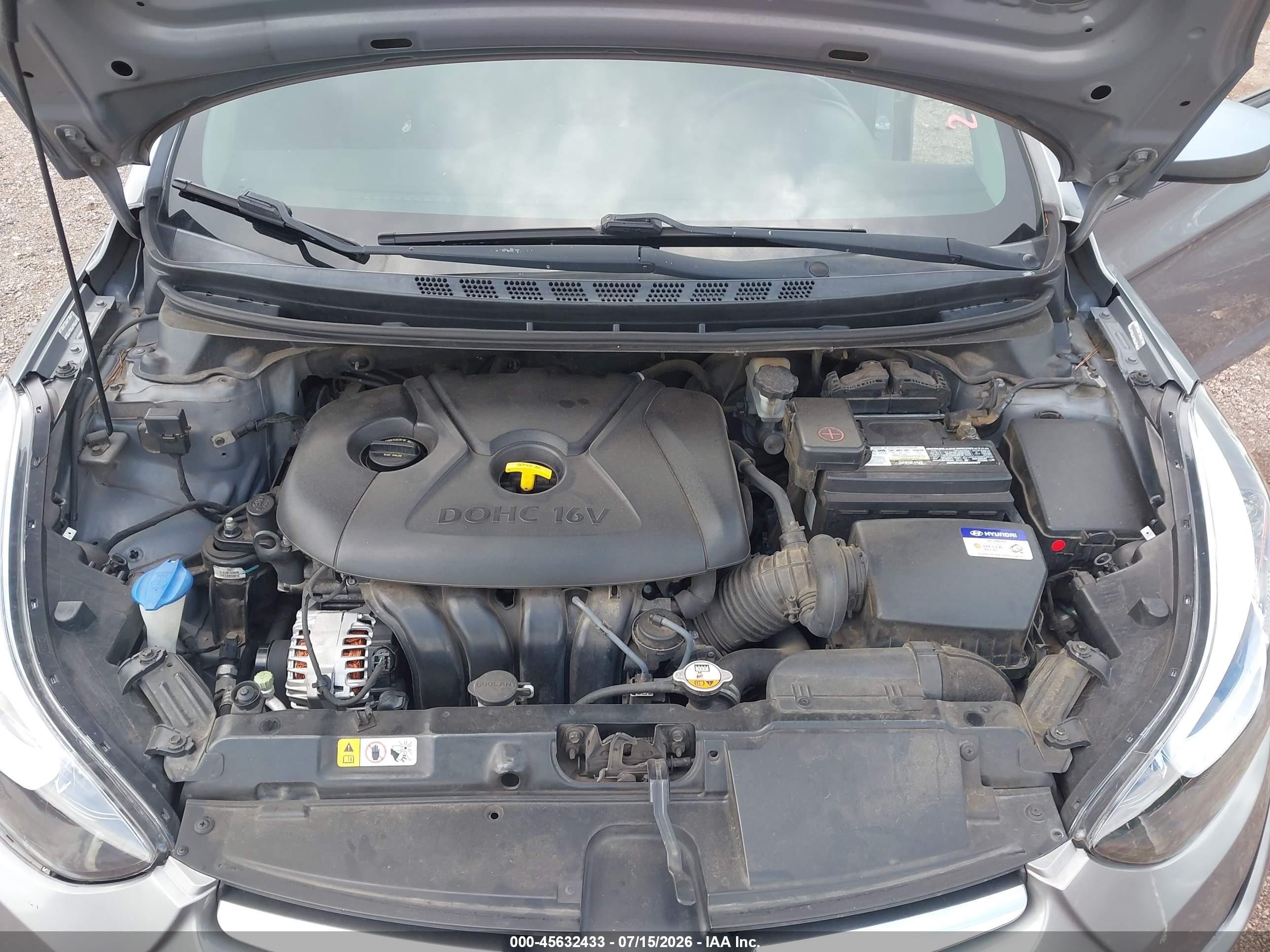 2015 Hyundai Elantra Se Gray vin: KMHDH4AE8FU252667