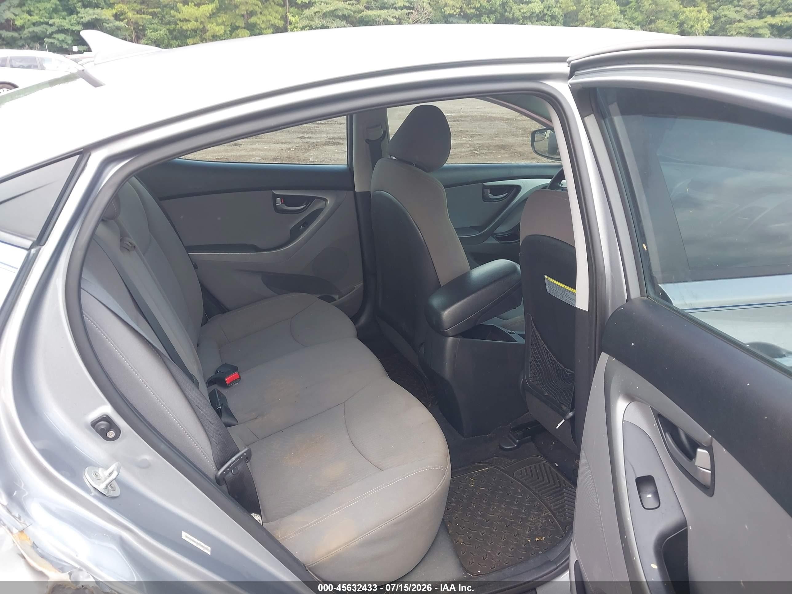 2015 Hyundai Elantra Se Gray vin: KMHDH4AE8FU252667