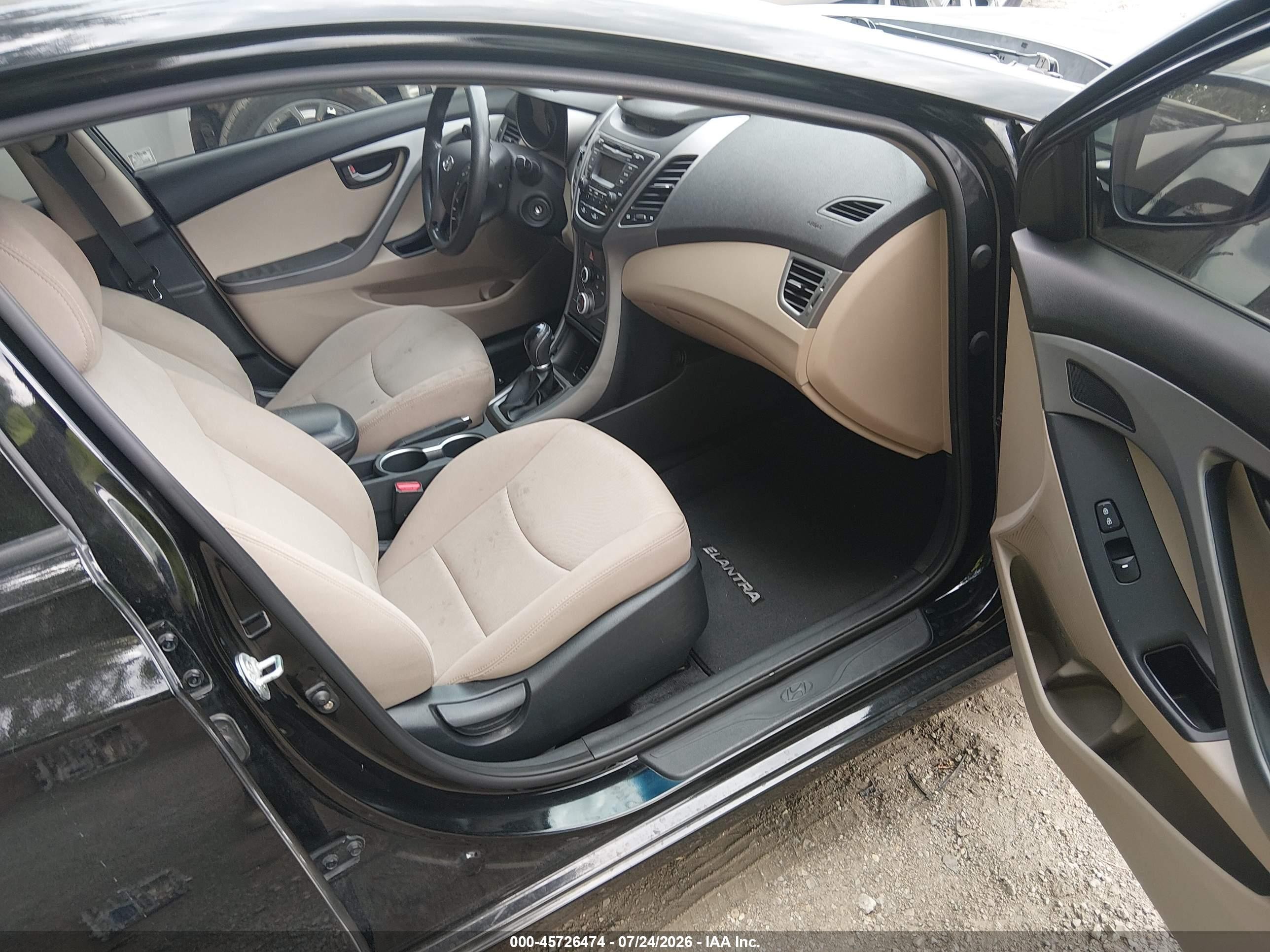 2015 Hyundai Elantra Se Black vin: KMHDH4AE8FU323222