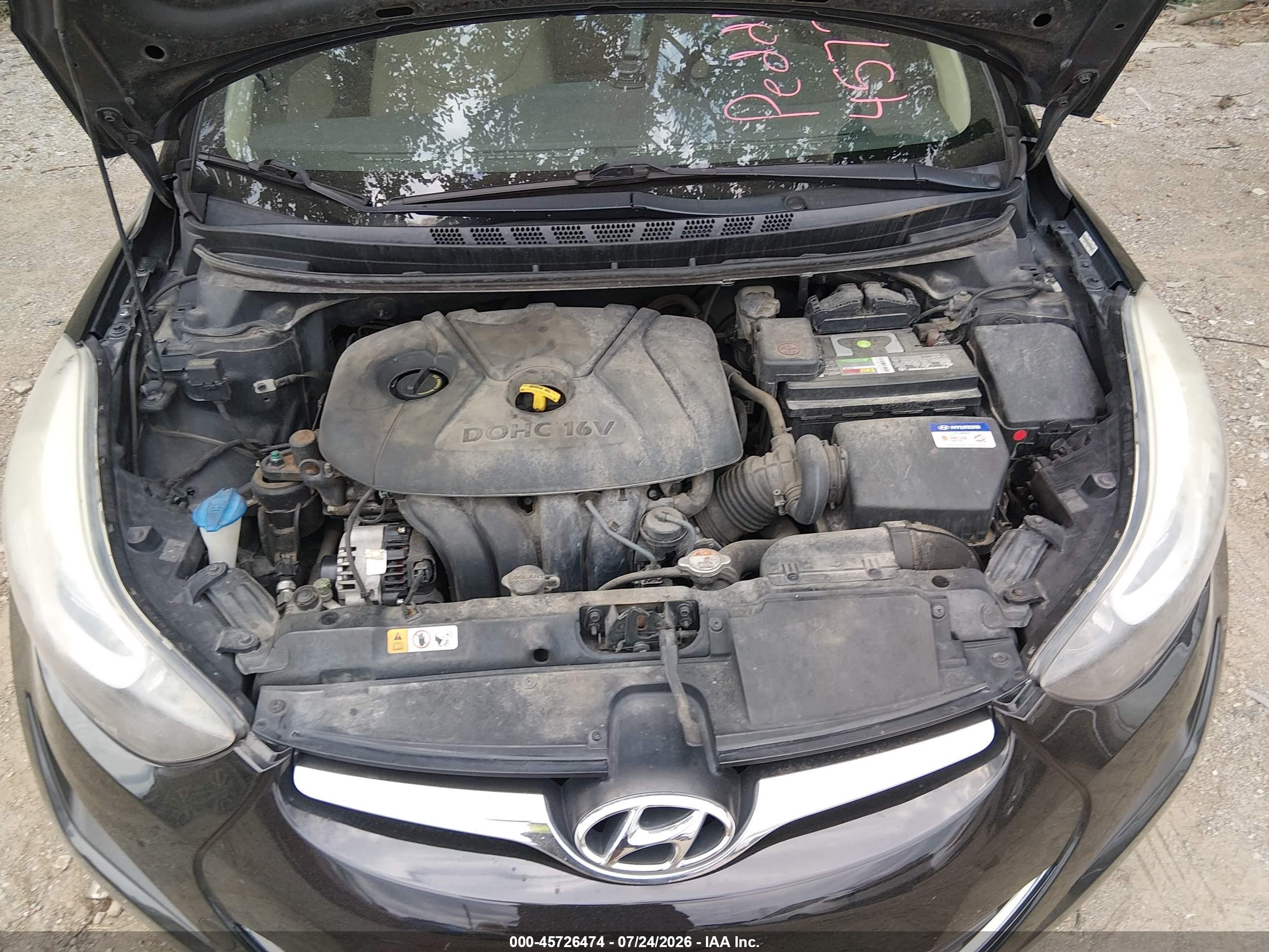 2015 Hyundai Elantra Se Black vin: KMHDH4AE8FU323222