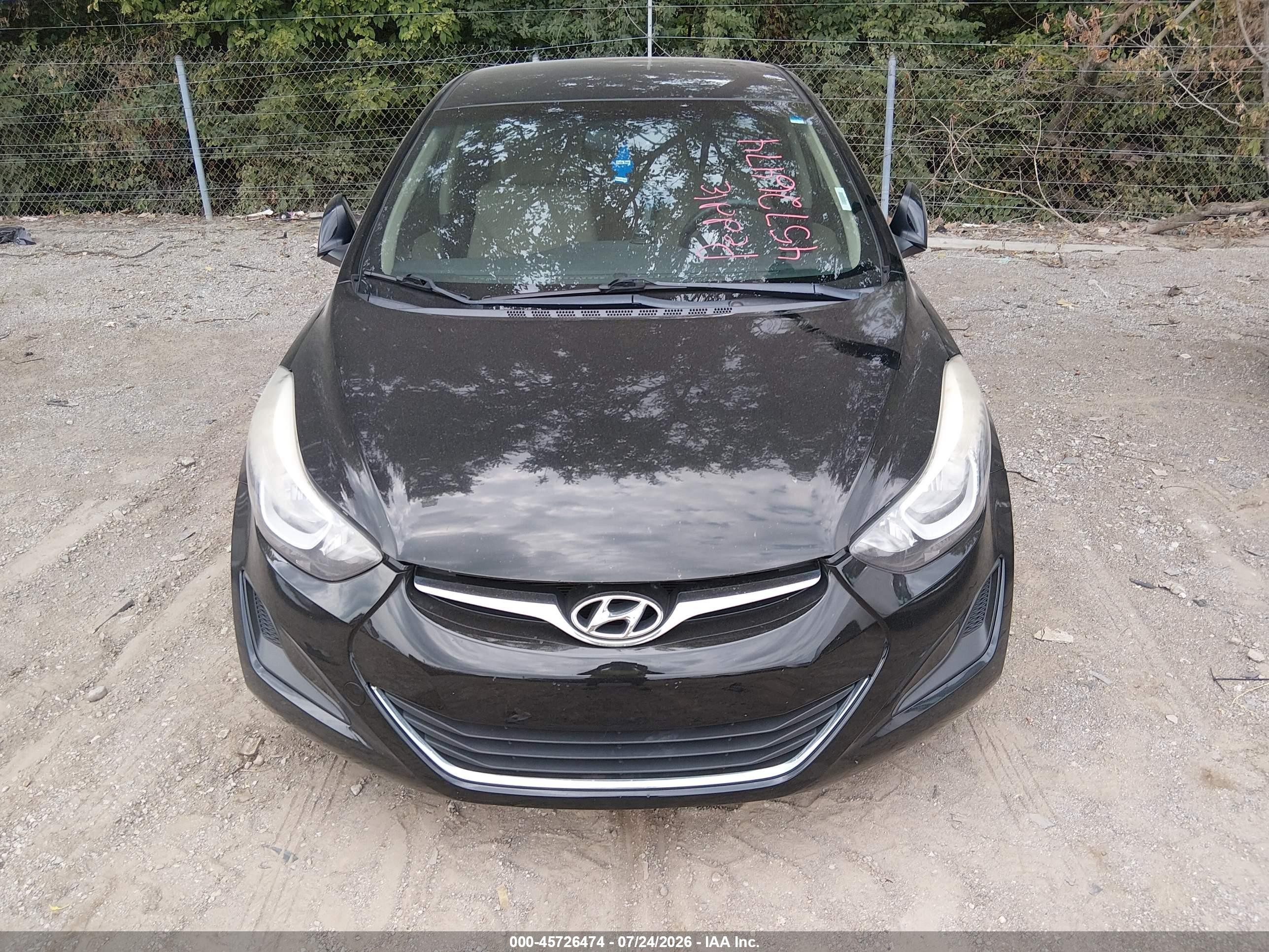 2015 Hyundai Elantra Se Black vin: KMHDH4AE8FU323222