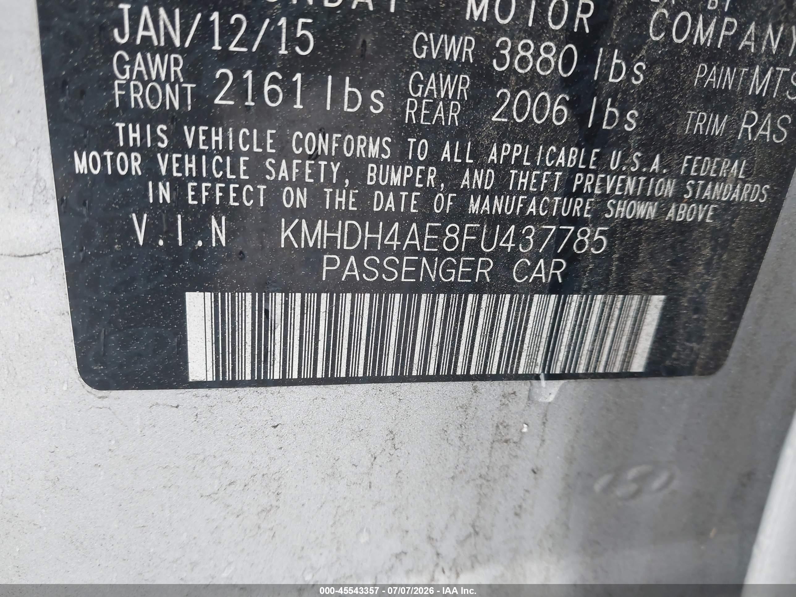 2015 Hyundai Elantra Limited Серебряный vin: KMHDH4AE8FU437785