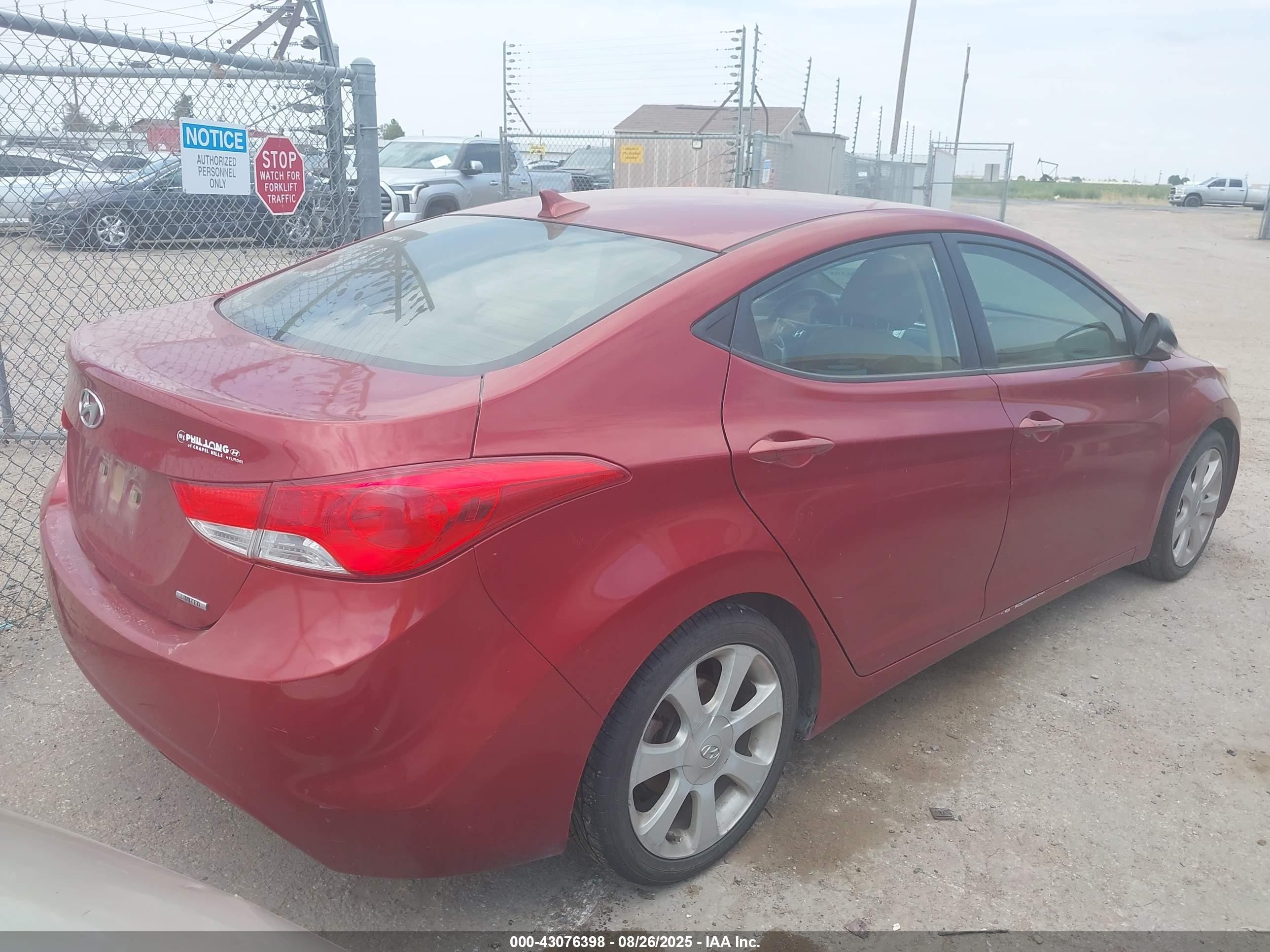 2011 Hyundai Elantra Limited (ulsan Plant) Темно-бордовый vin: KMHDH4AE9BU093071