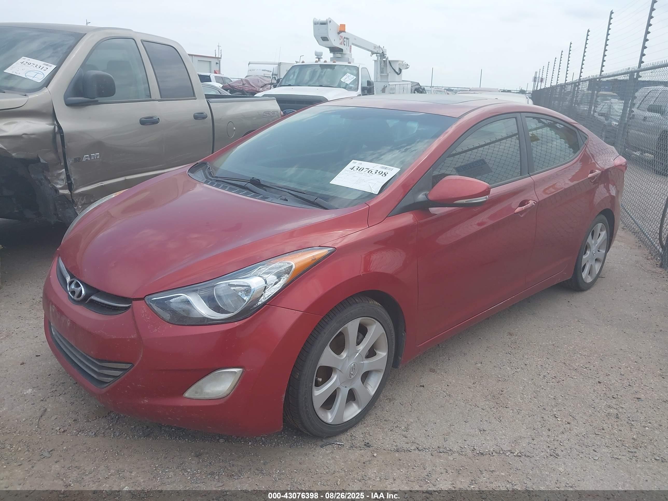 2011 Hyundai Elantra Limited (ulsan Plant) Темно-бордовый vin: KMHDH4AE9BU093071