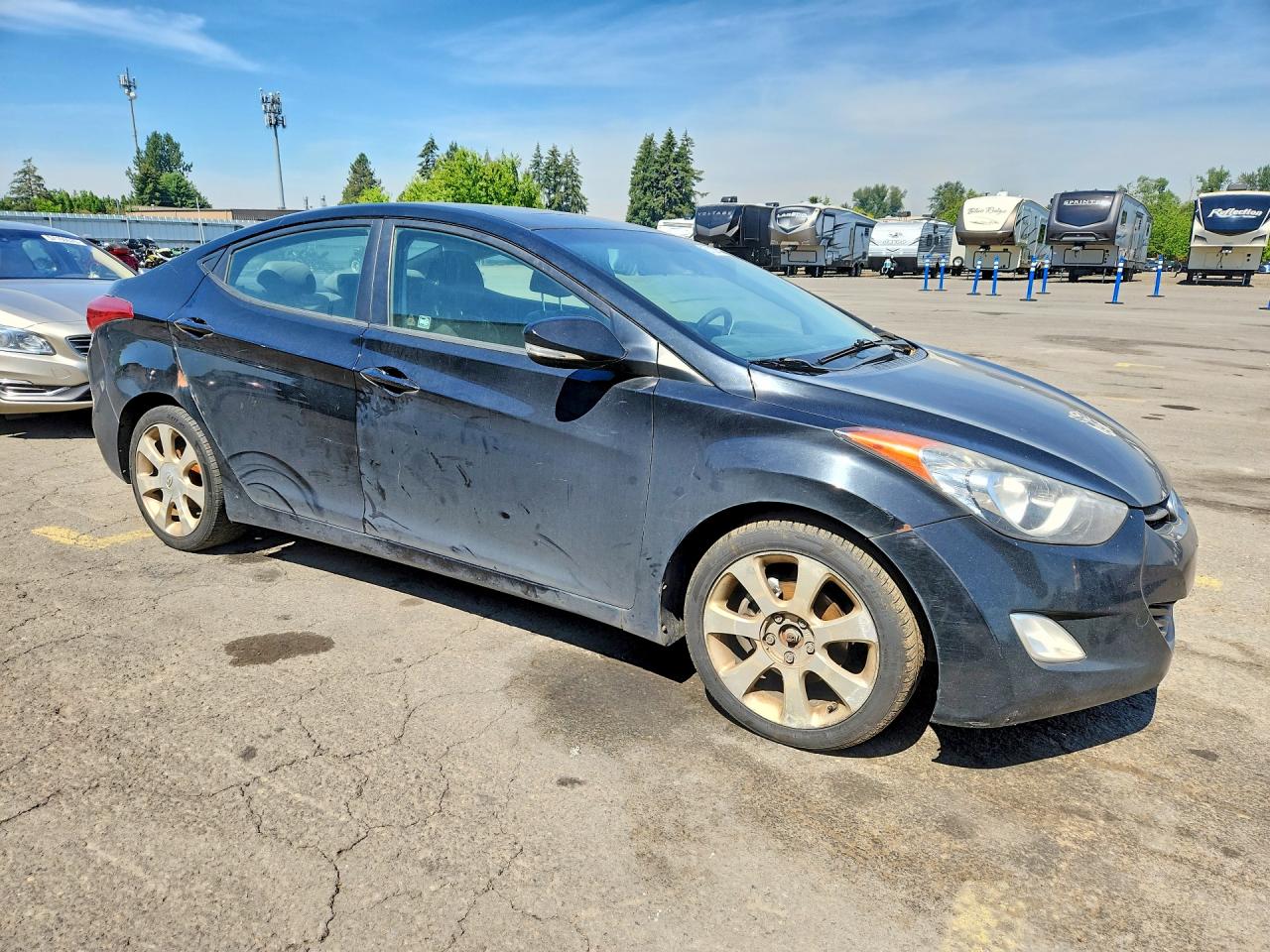 2012 Hyundai Elantra Limited Black vin: KMHDH4AE9CU272311