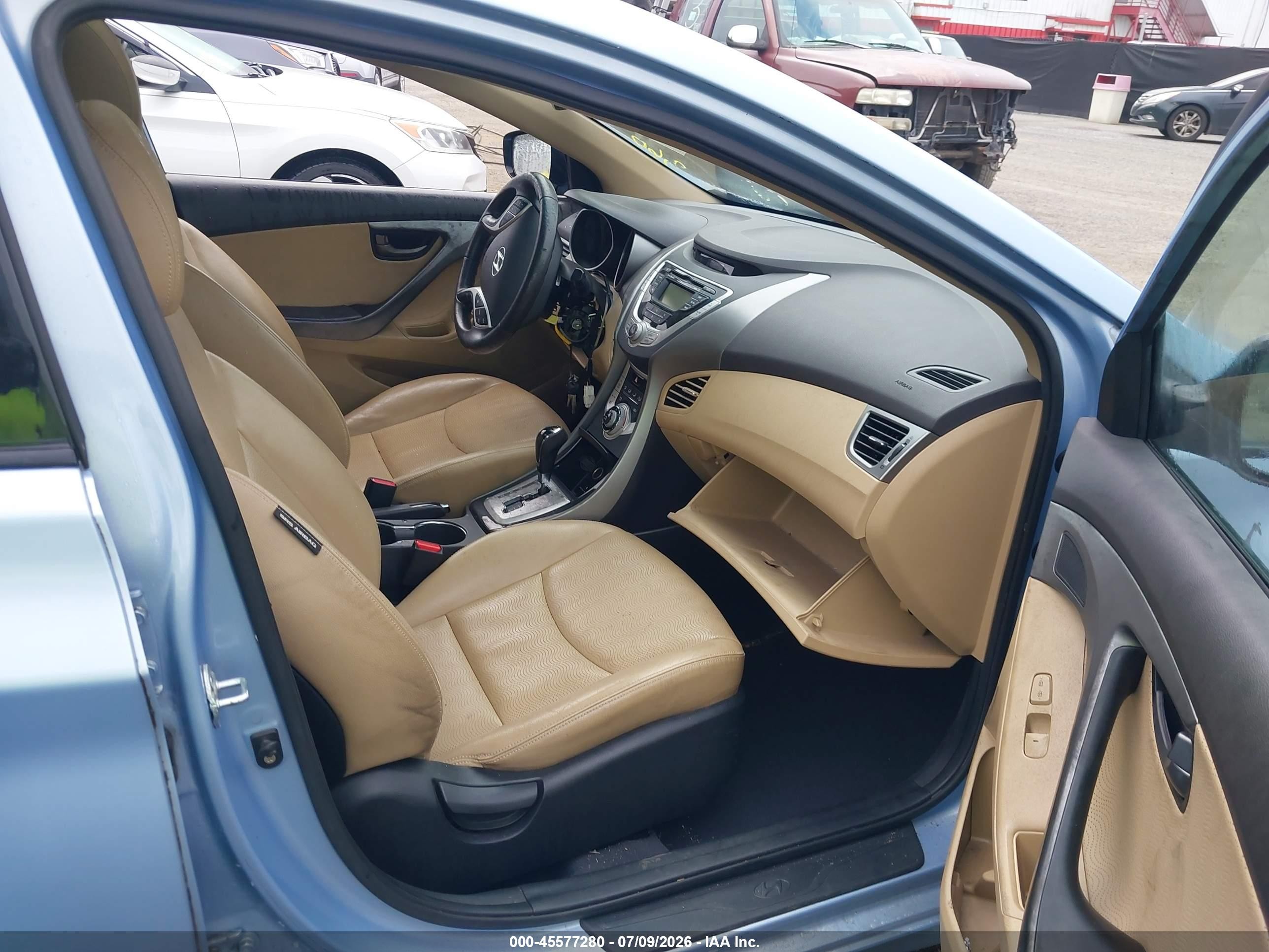 2012 Hyundai Elantra Limited (ulsan Plant) Light Blue vin: KMHDH4AE9CU337612
