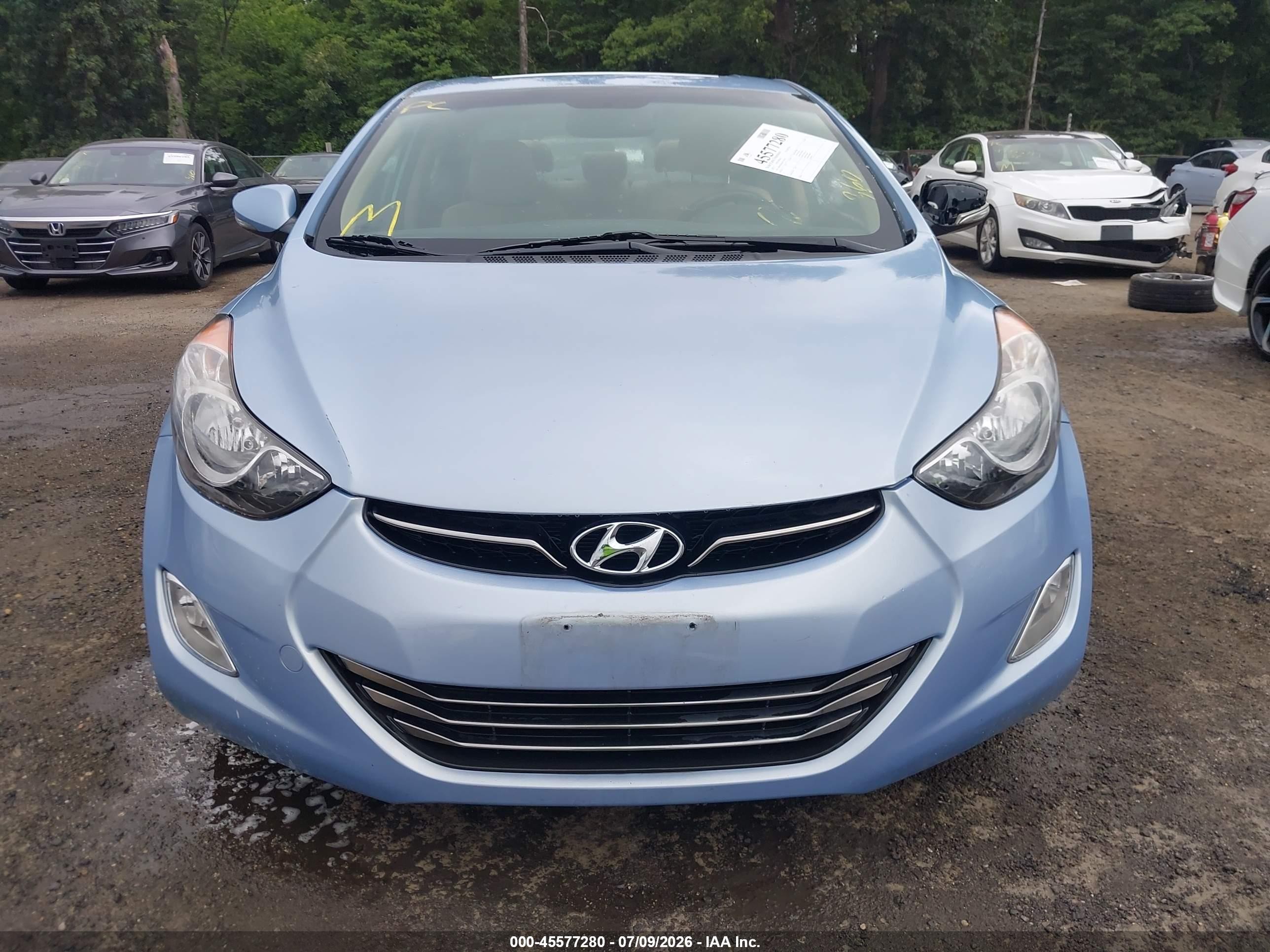 2012 Hyundai Elantra Limited (ulsan Plant) Light Blue vin: KMHDH4AE9CU337612