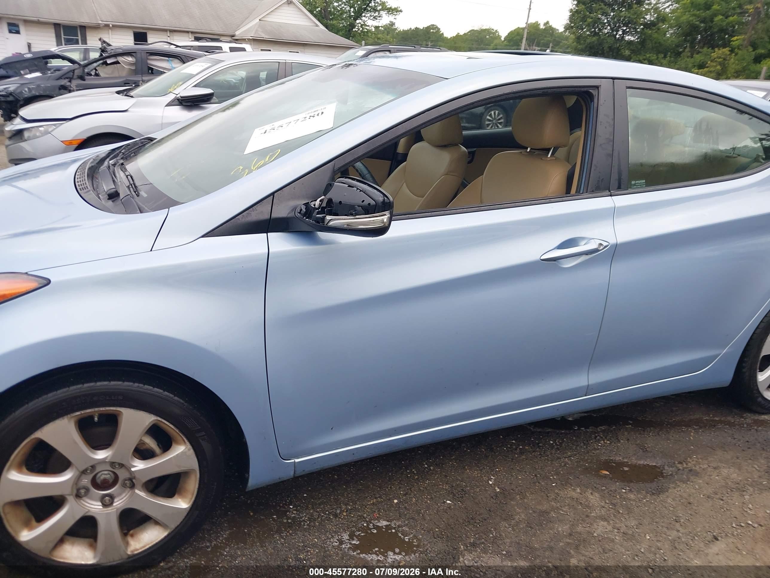 2012 Hyundai Elantra Limited (ulsan Plant) Light Blue vin: KMHDH4AE9CU337612