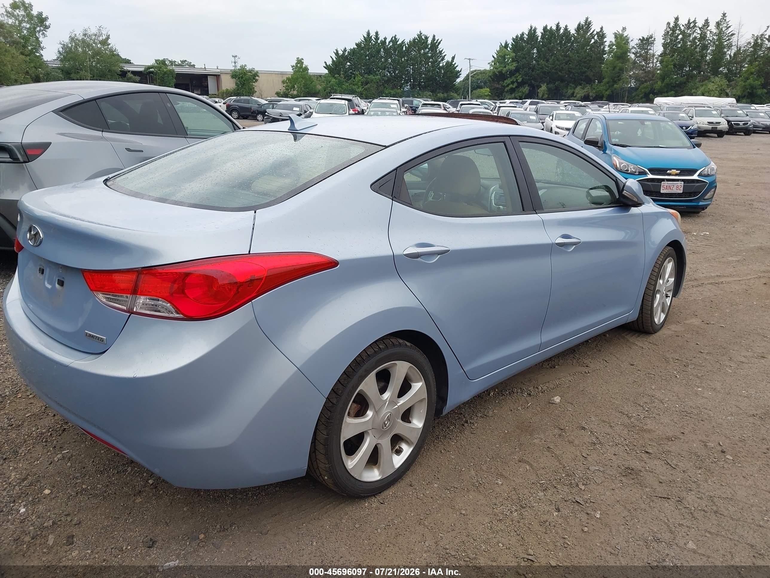 2012 Hyundai Elantra Limited (ulsan Plant) Blue vin: KMHDH4AE9CU432753