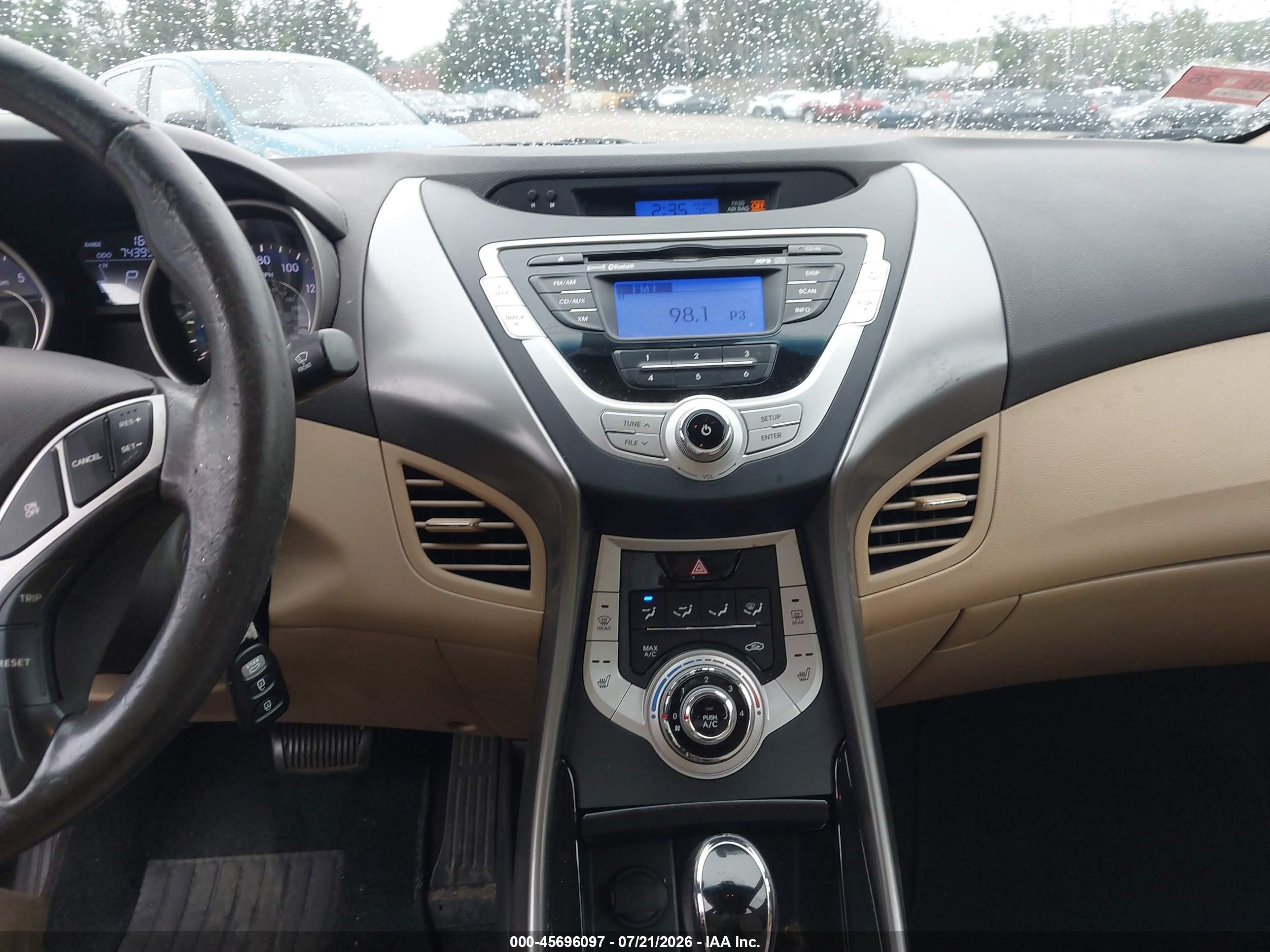 2012 Hyundai Elantra Limited (ulsan Plant) Blue vin: KMHDH4AE9CU432753