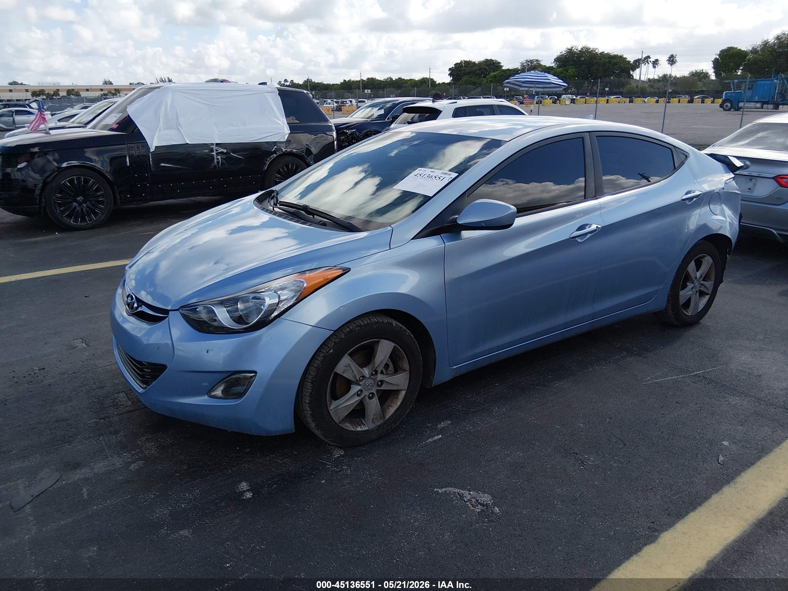 2012 Hyundai Elantra Gls (ulsan Plant) Синий vin: KMHDH4AE9CU463503