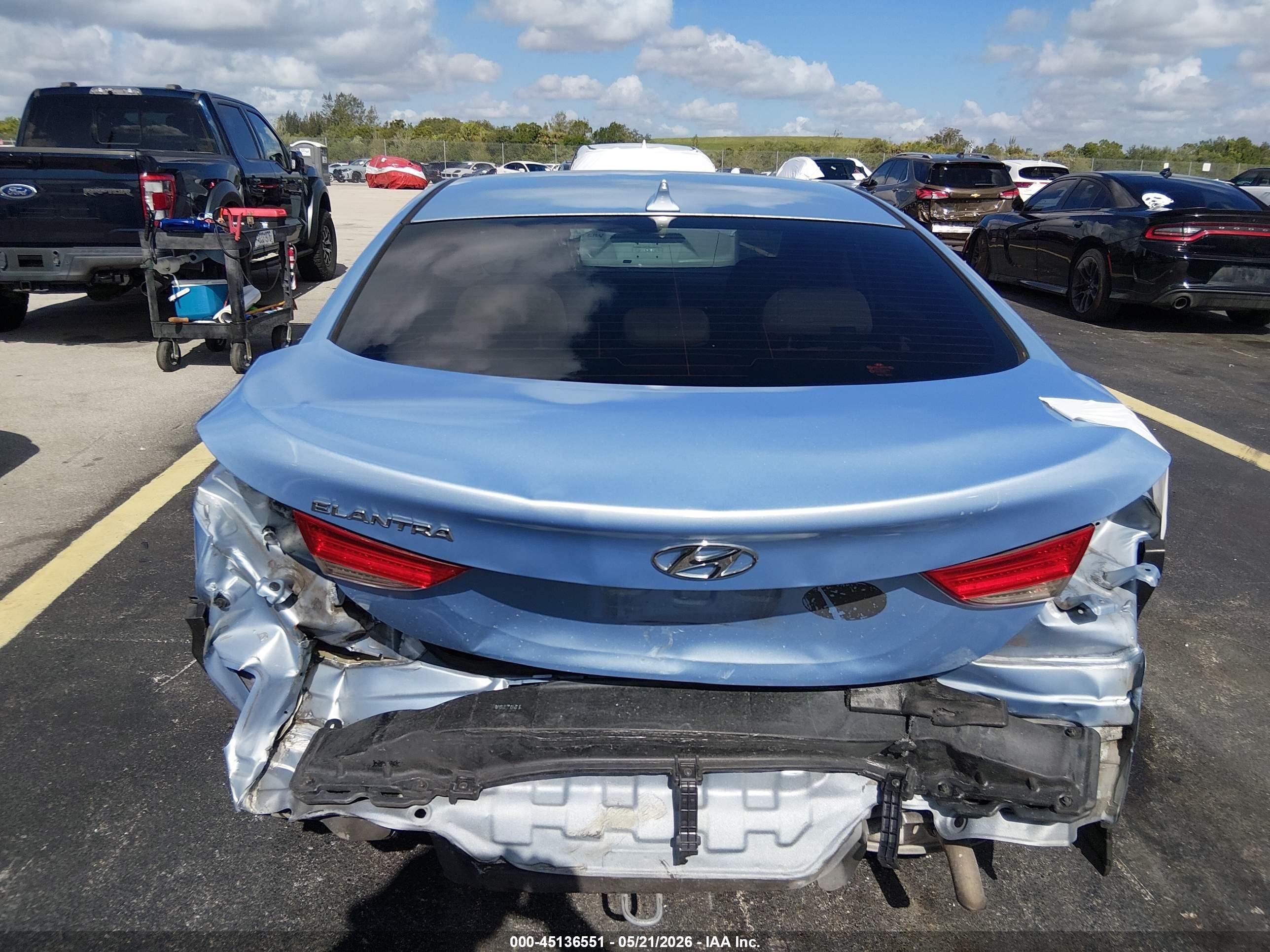 2012 Hyundai Elantra Gls (ulsan Plant) Синий vin: KMHDH4AE9CU463503