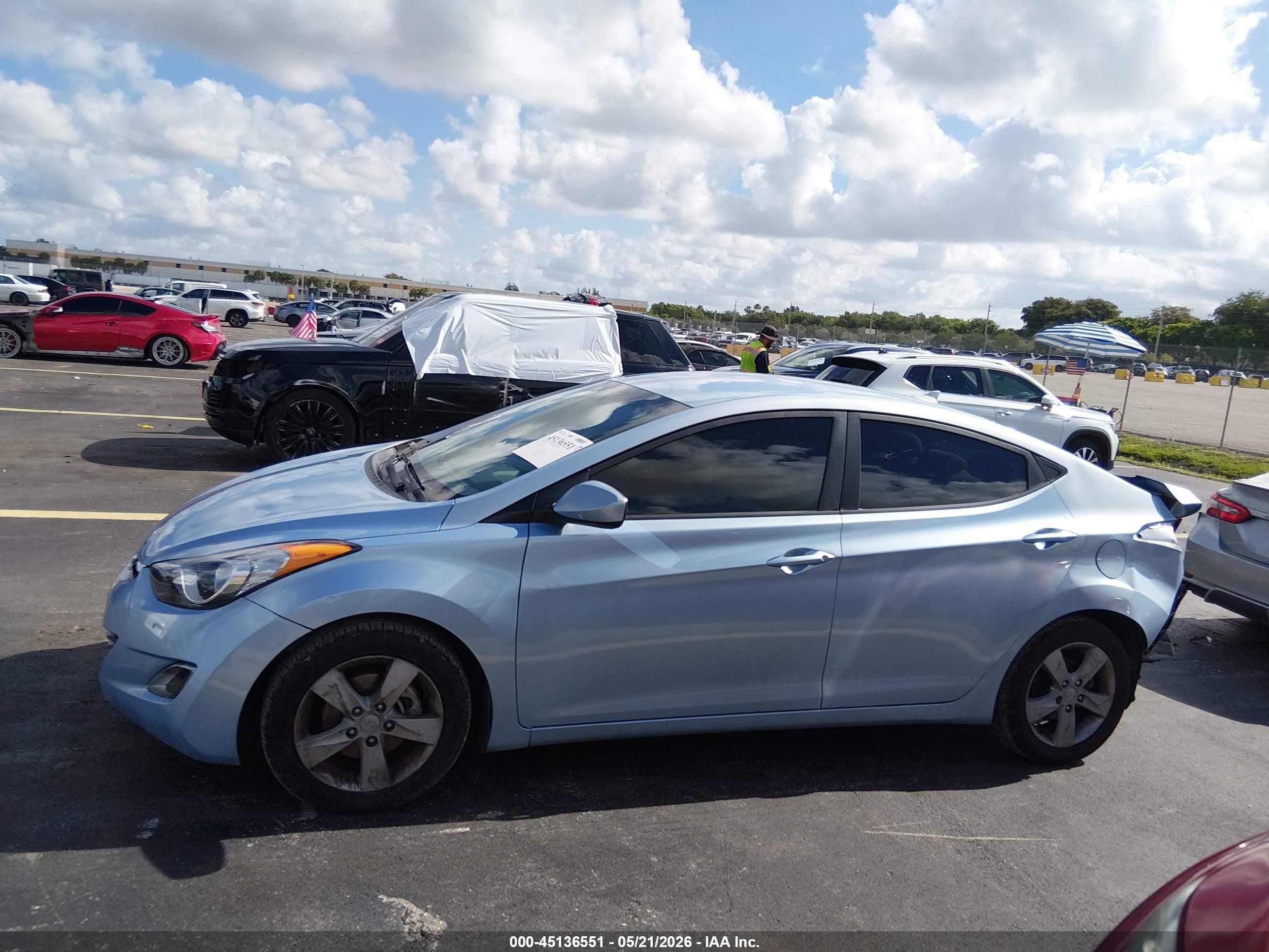 2012 Hyundai Elantra Gls (ulsan Plant) Синий vin: KMHDH4AE9CU463503