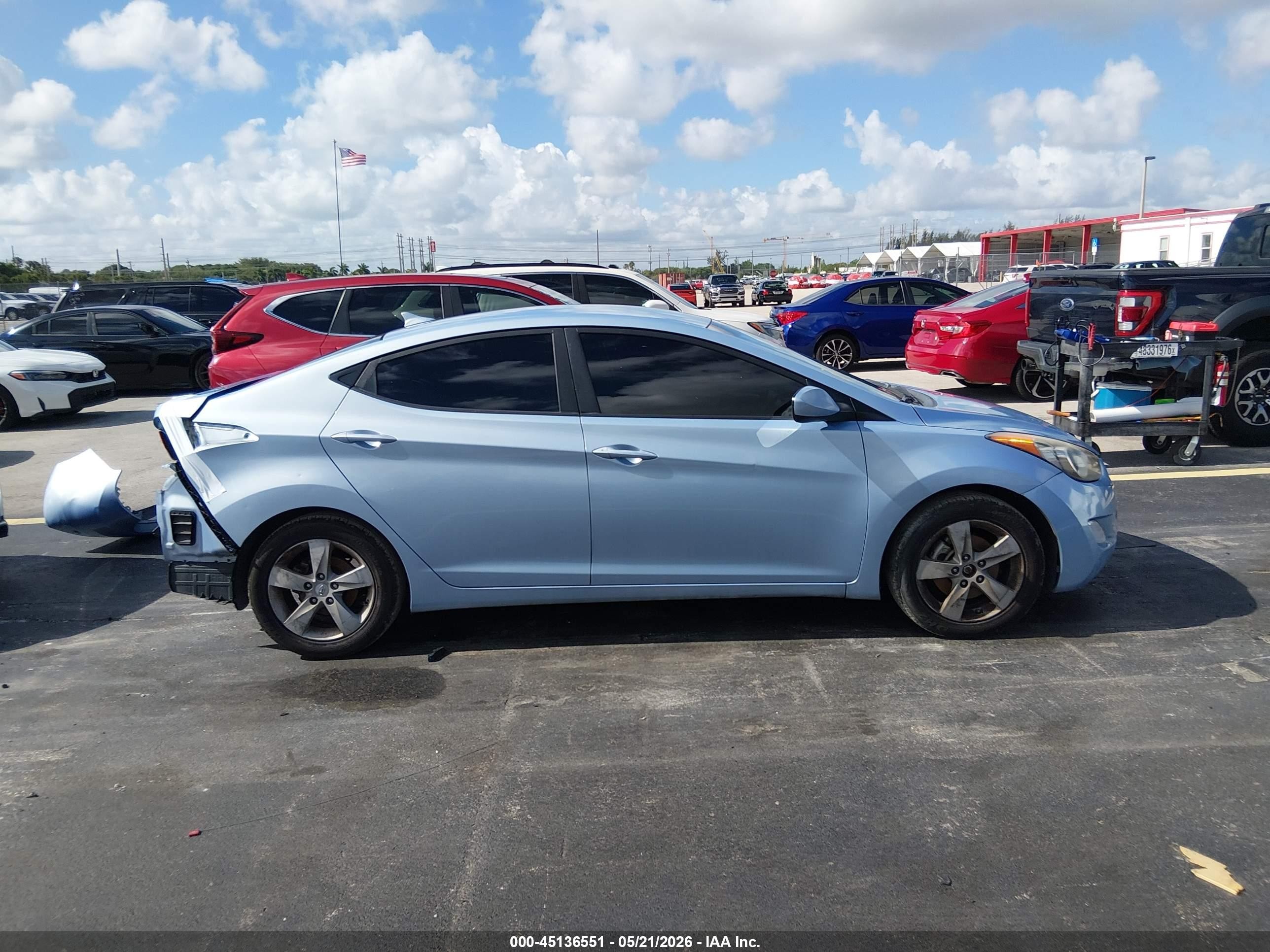 2012 Hyundai Elantra Gls (ulsan Plant) Синий vin: KMHDH4AE9CU463503