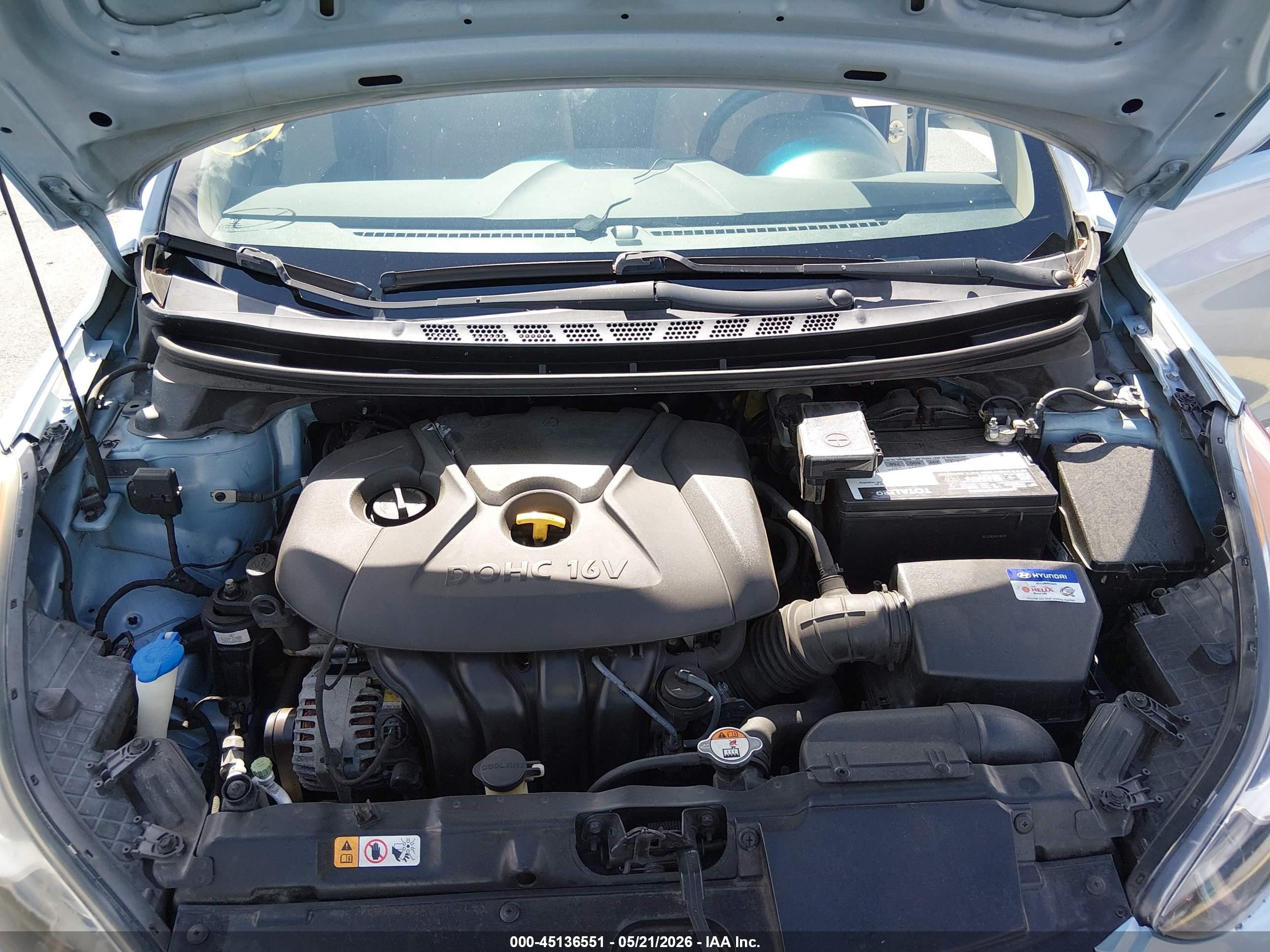 2012 Hyundai Elantra Gls (ulsan Plant) Синий vin: KMHDH4AE9CU463503