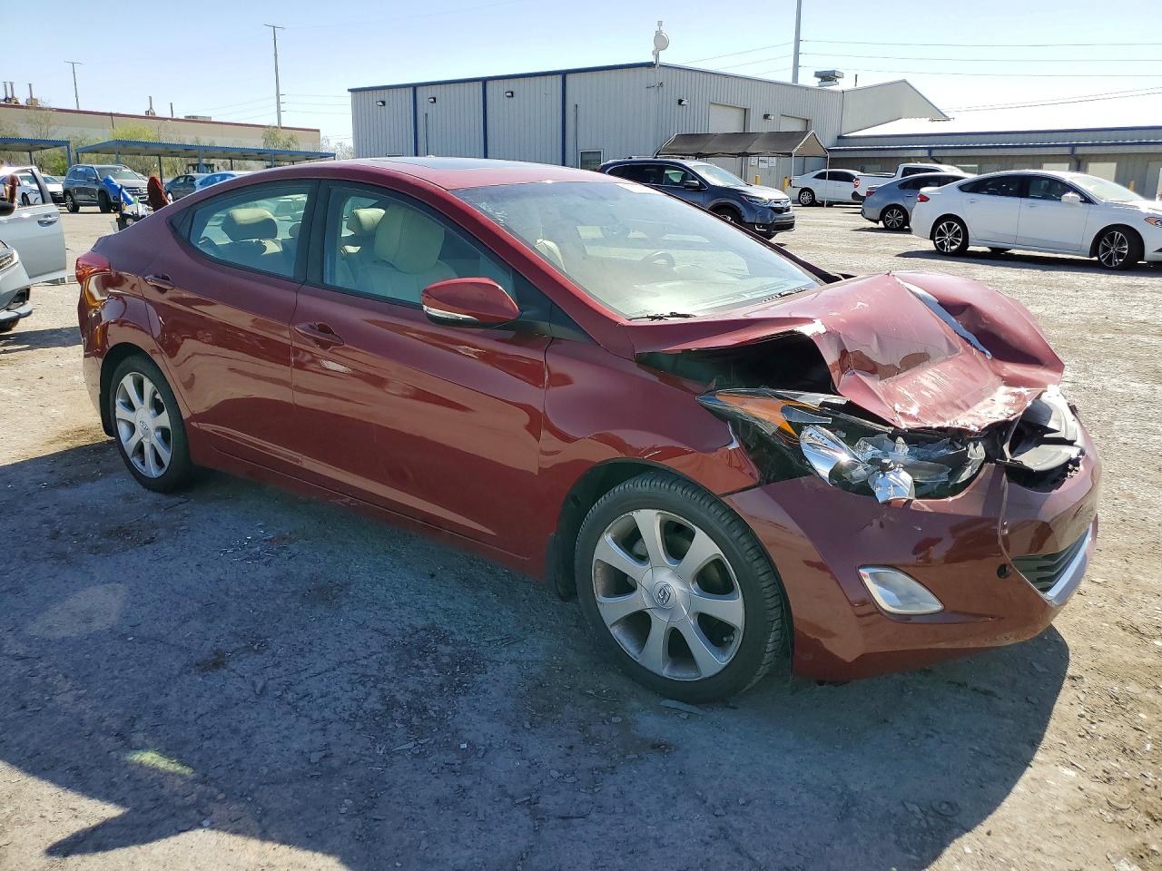 2012 Hyundai Elantra Limited Red vin: KMHDH4AE9CU482116
